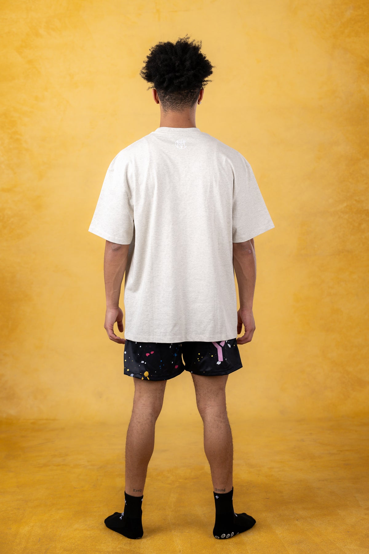 CRKSOLY. Men Oat Gray Oversize Tee, product photo 6