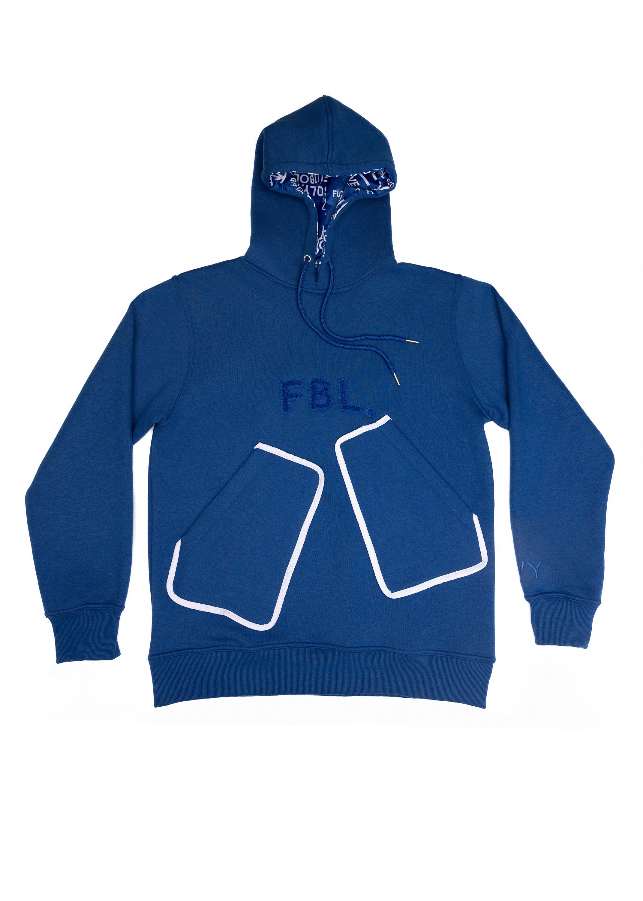 FBL. Men Blue Pocket Hoodie, product photo 2