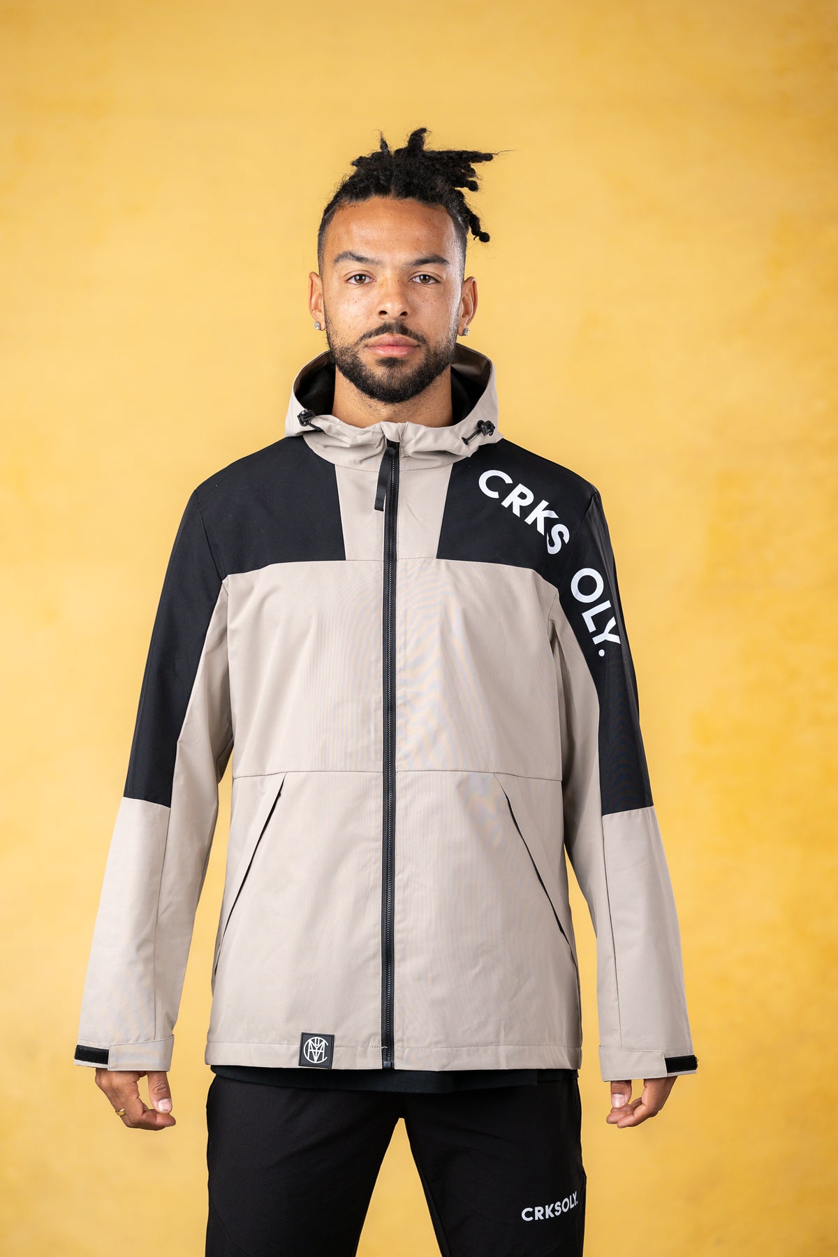 CRKSOLY. Men Tan Windbreaker Jacket, product photo 1