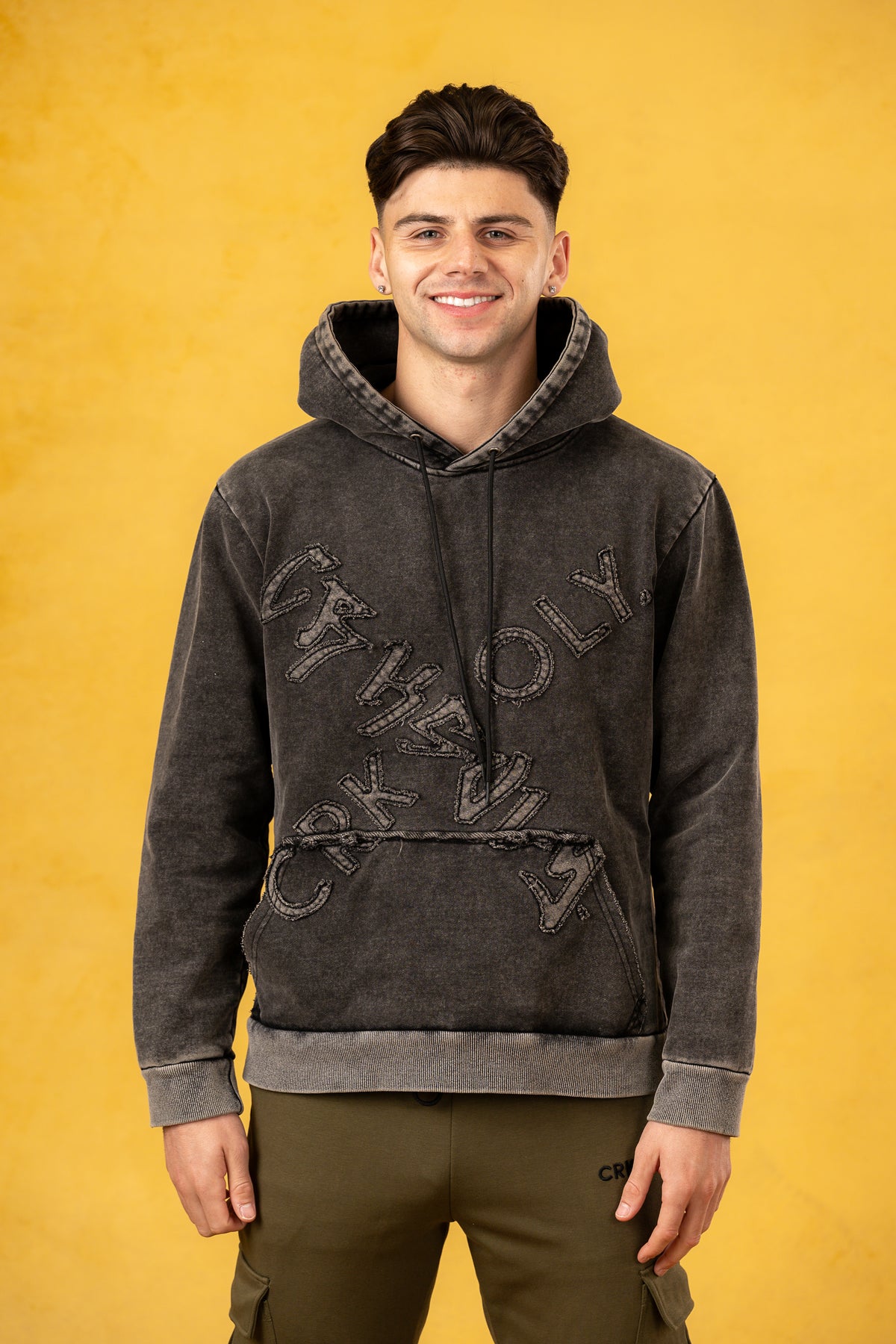 CRKSOLY. Men X Faded Wash Hoodie, product photo 1