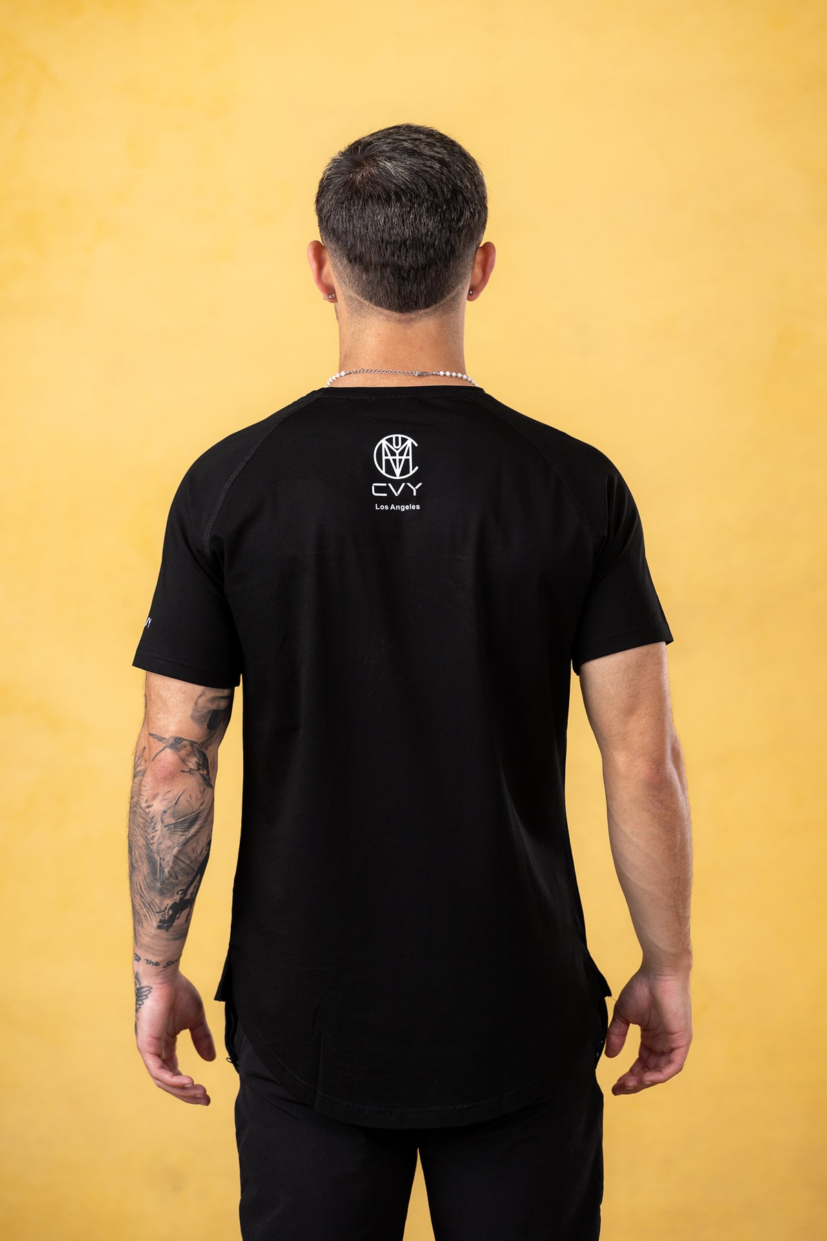 CRKSOLY. Men Black Cotton-Elastic Tee, product photo 5