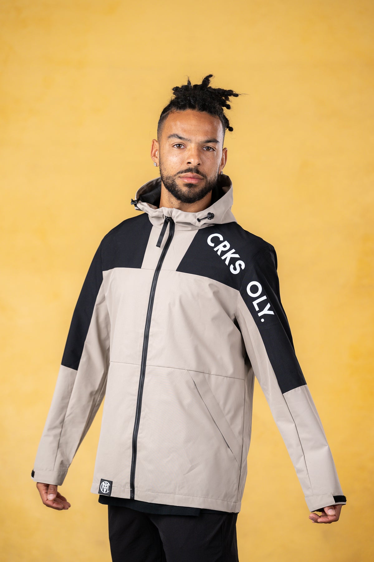 CRKSOLY. Men Tan Windbreaker Jacket, product photo 3