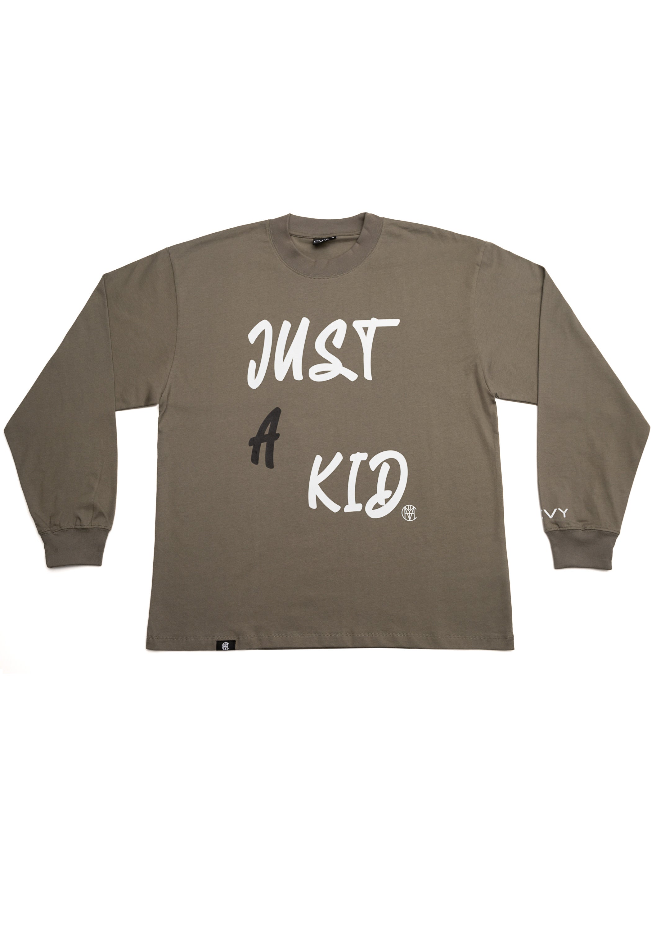 Just A Kid. Faded Olive Long Sleeve, product photo 2