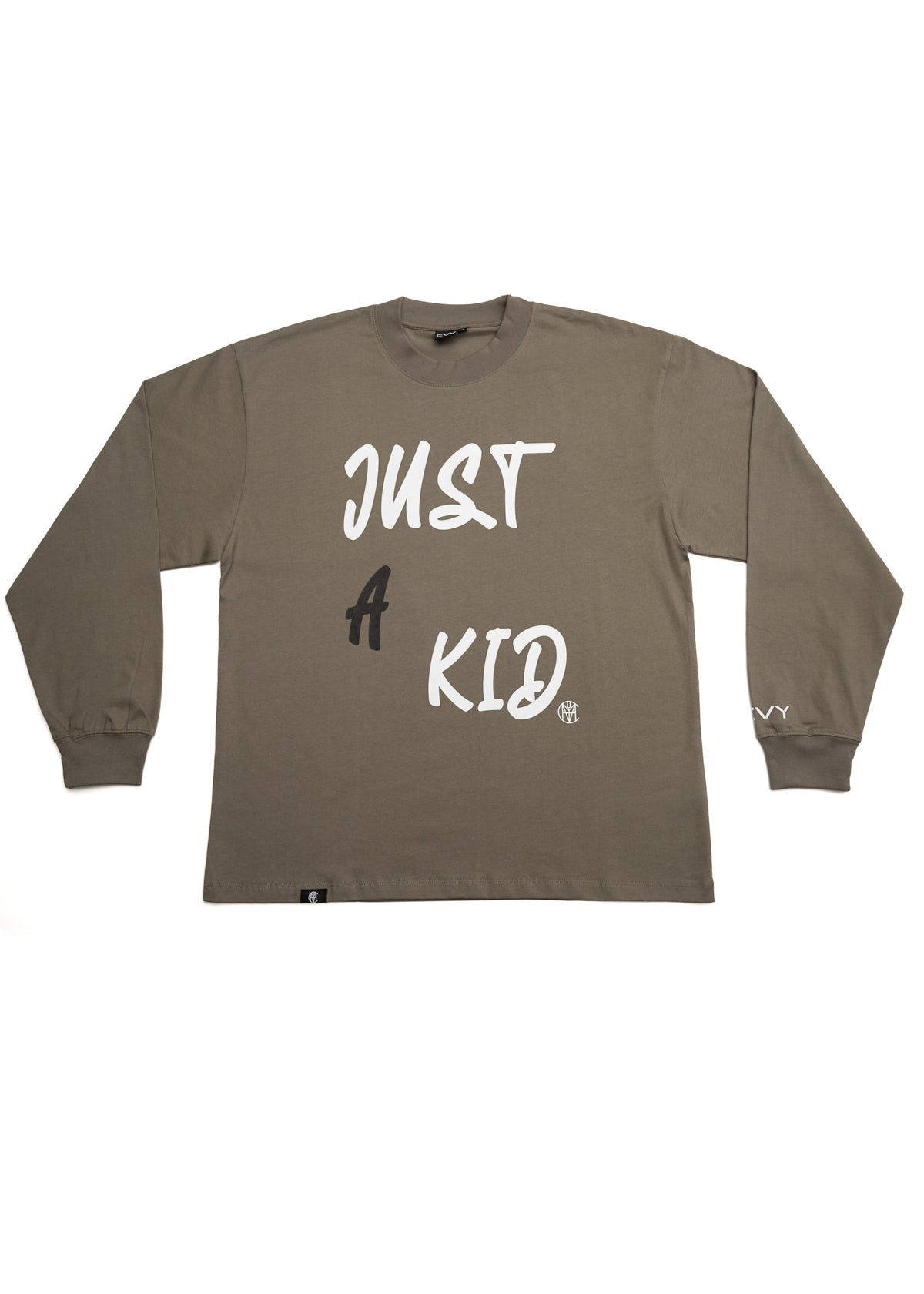 Just A Kid. Faded Olive Long Sleeve, product photo 2