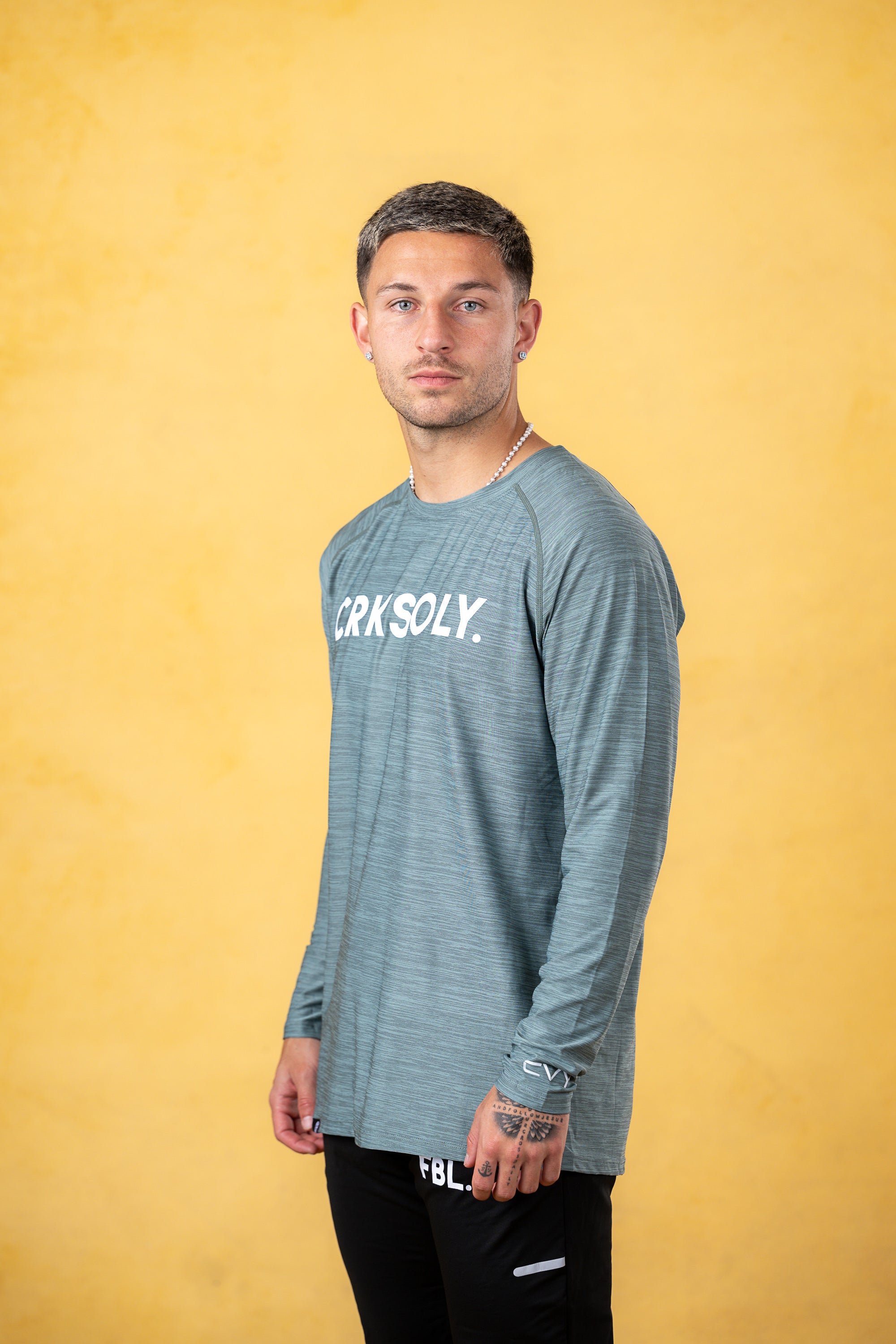 CRKSOLY. Men Mint Green Training Long Sleeve, product photo 3