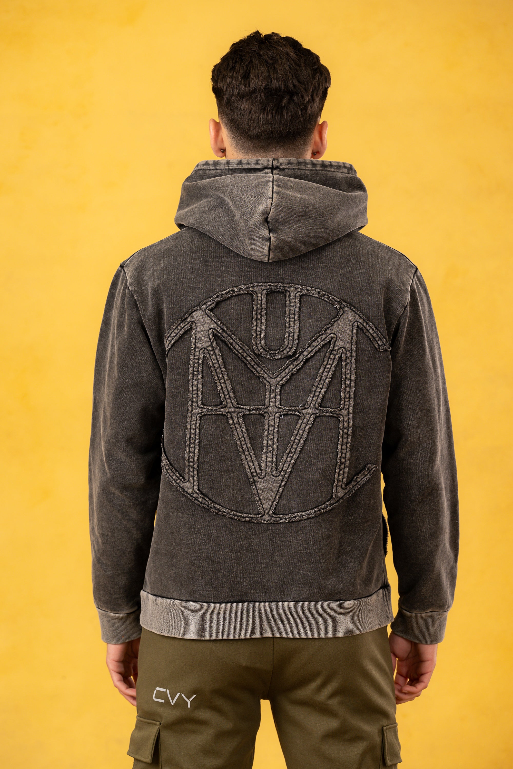 CRKSOLY. Men X Faded Wash Hoodie, product photo 5