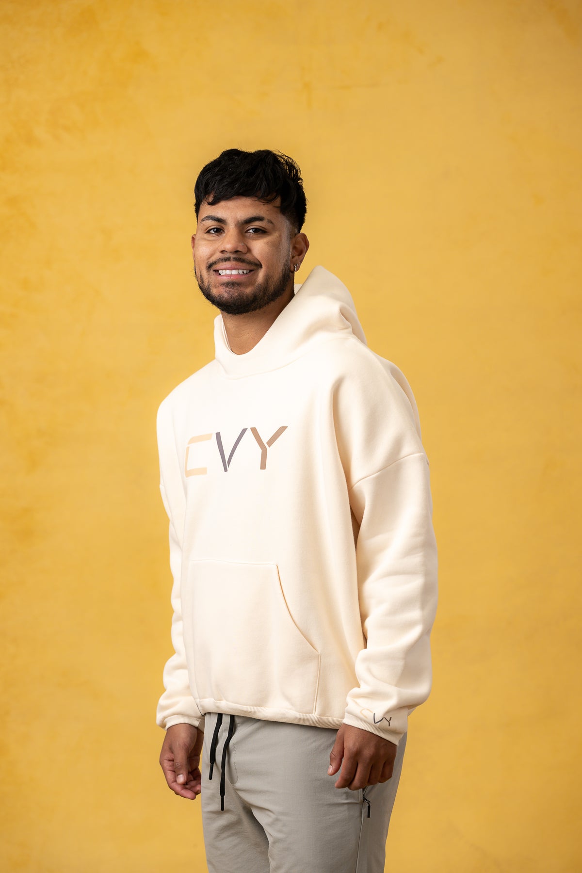 CVYLA Men Crop Oversize Hoodie, product photo 4