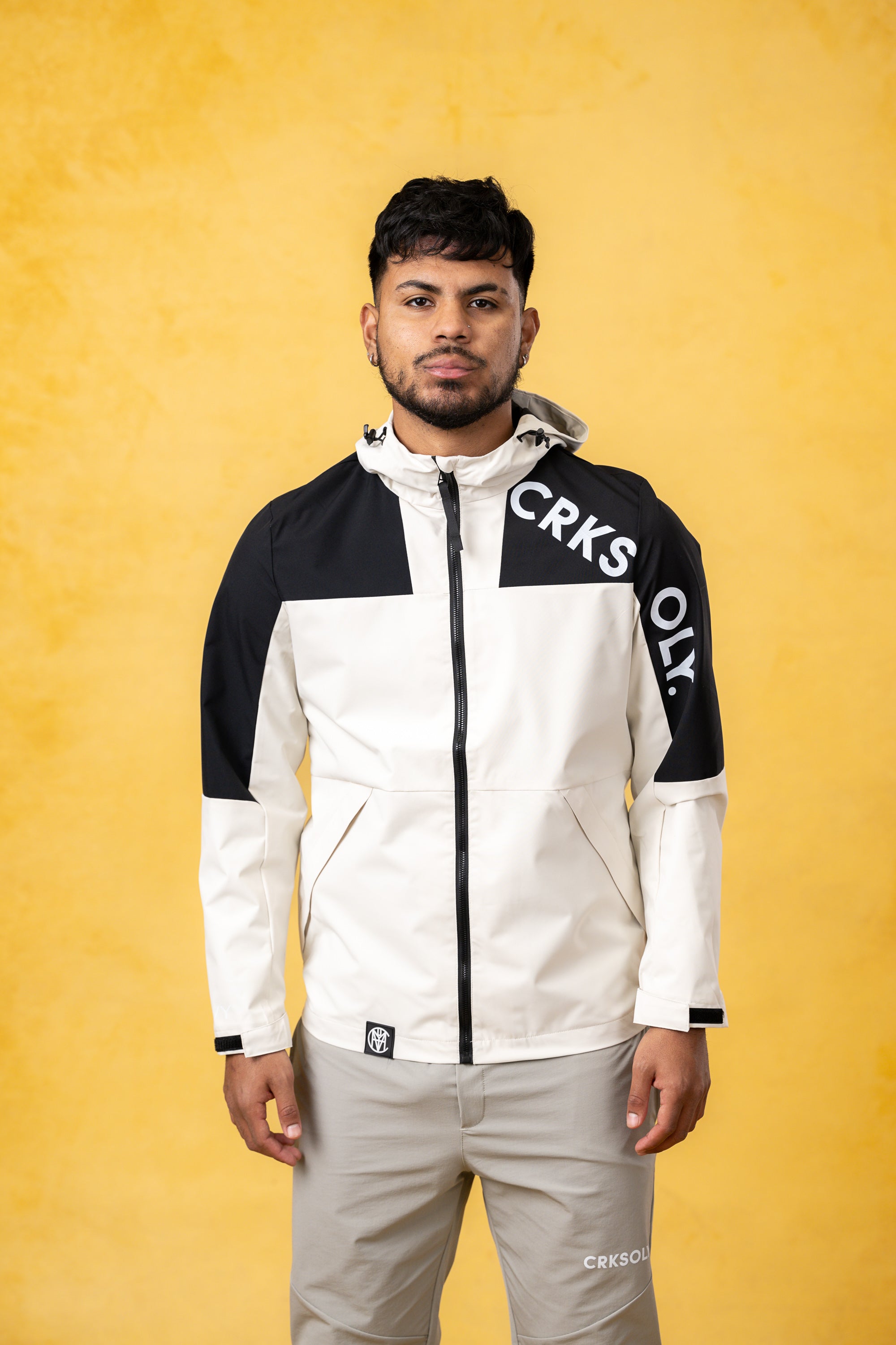 CRKSOLY. Men Tan Windbreaker Jacket, product photo 9