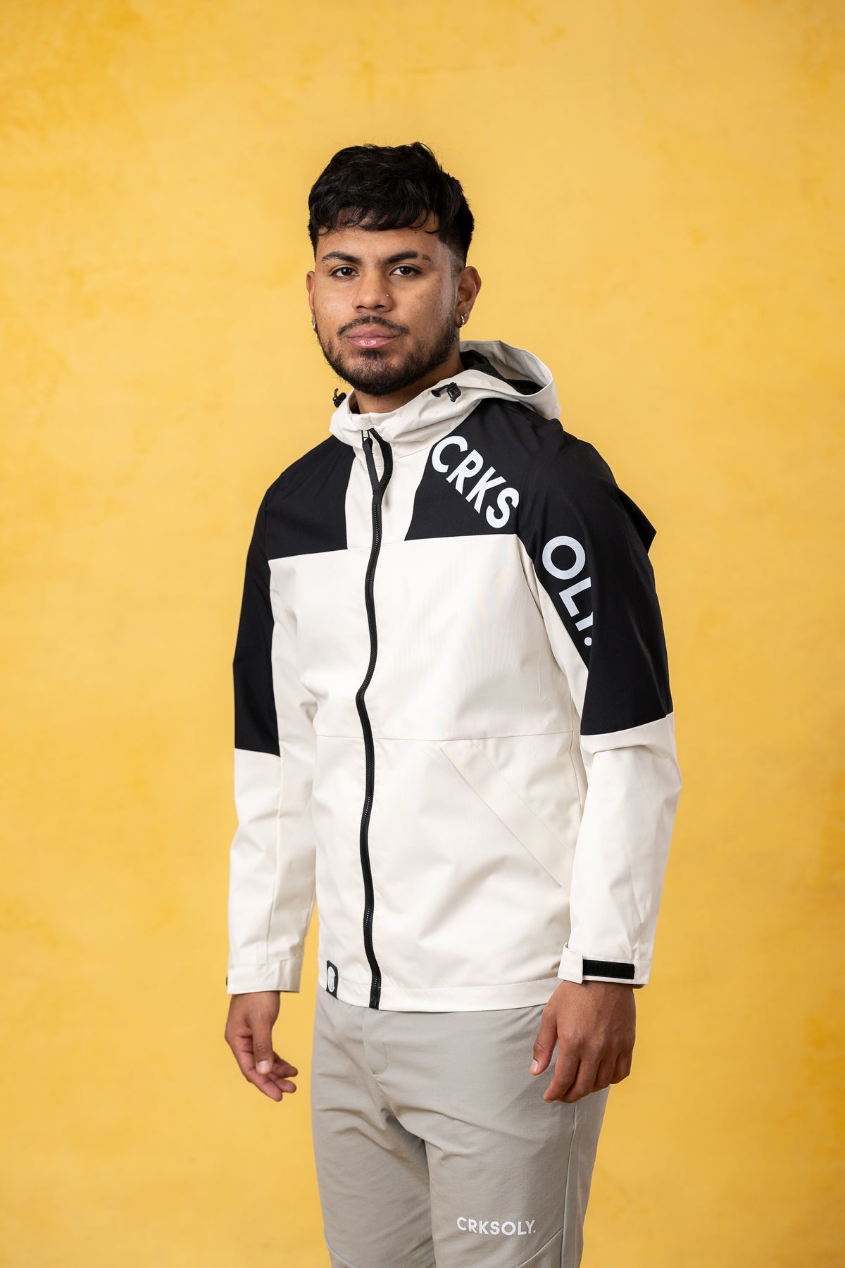 CRKSOLY. Men Tan Windbreaker Jacket, product photo 11