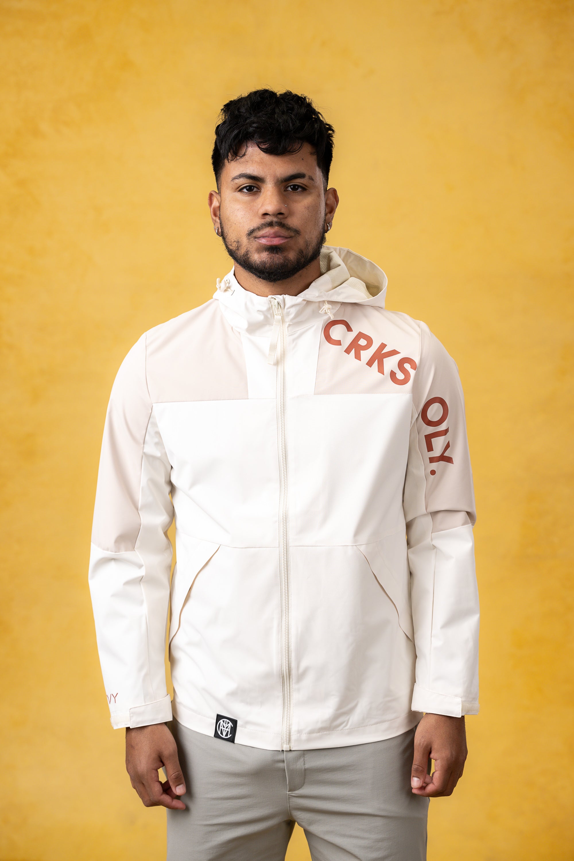 CRKSOLY. Men Tan Windbreaker Jacket, product photo 15
