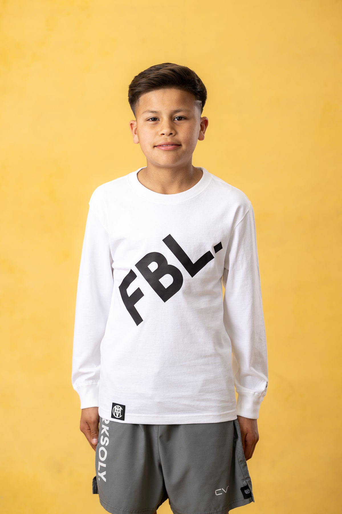 FBL. Youth White Long Sleeve Shirt, product photo 1