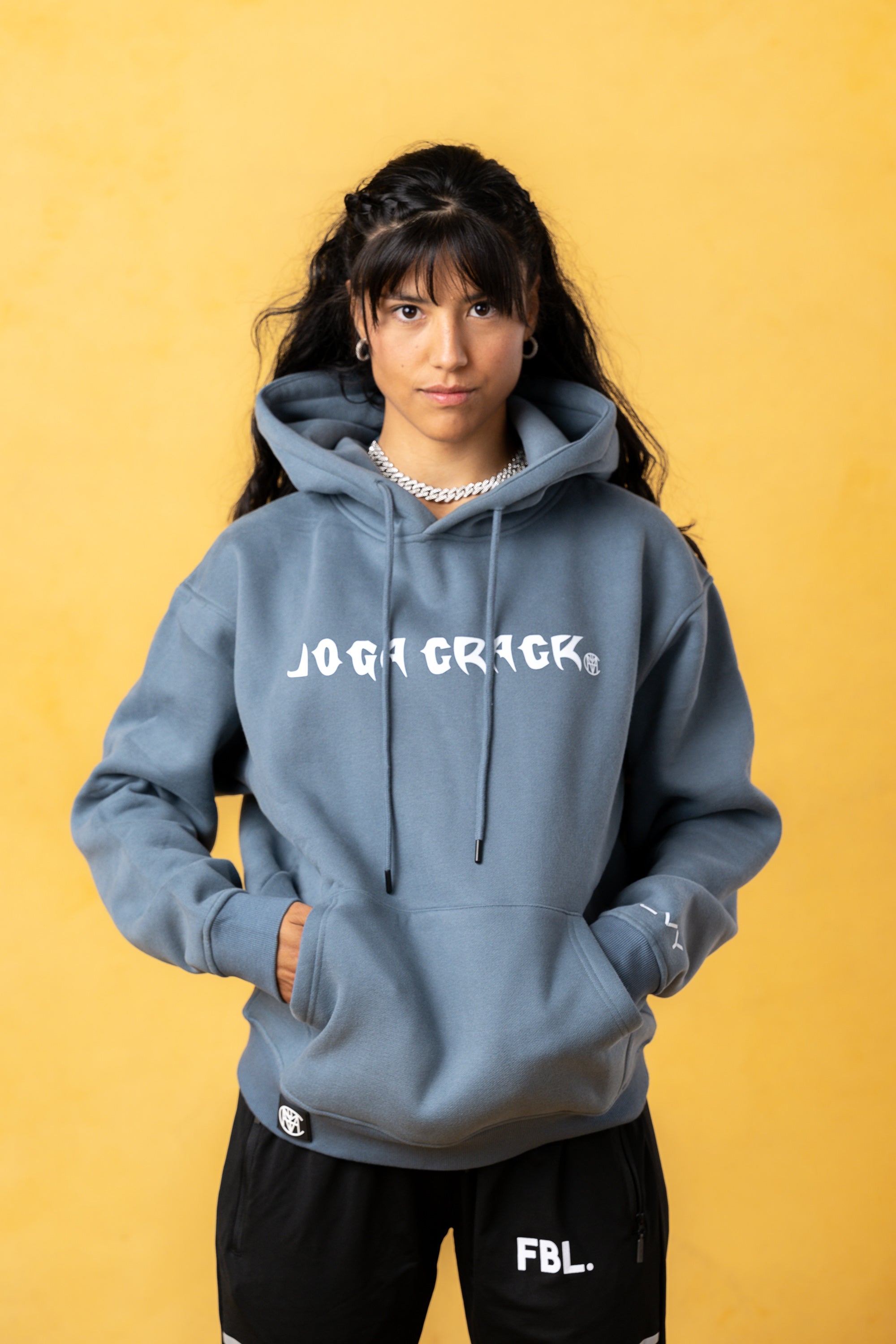 Joga Crack Women Blue Hoodie, product photo 3