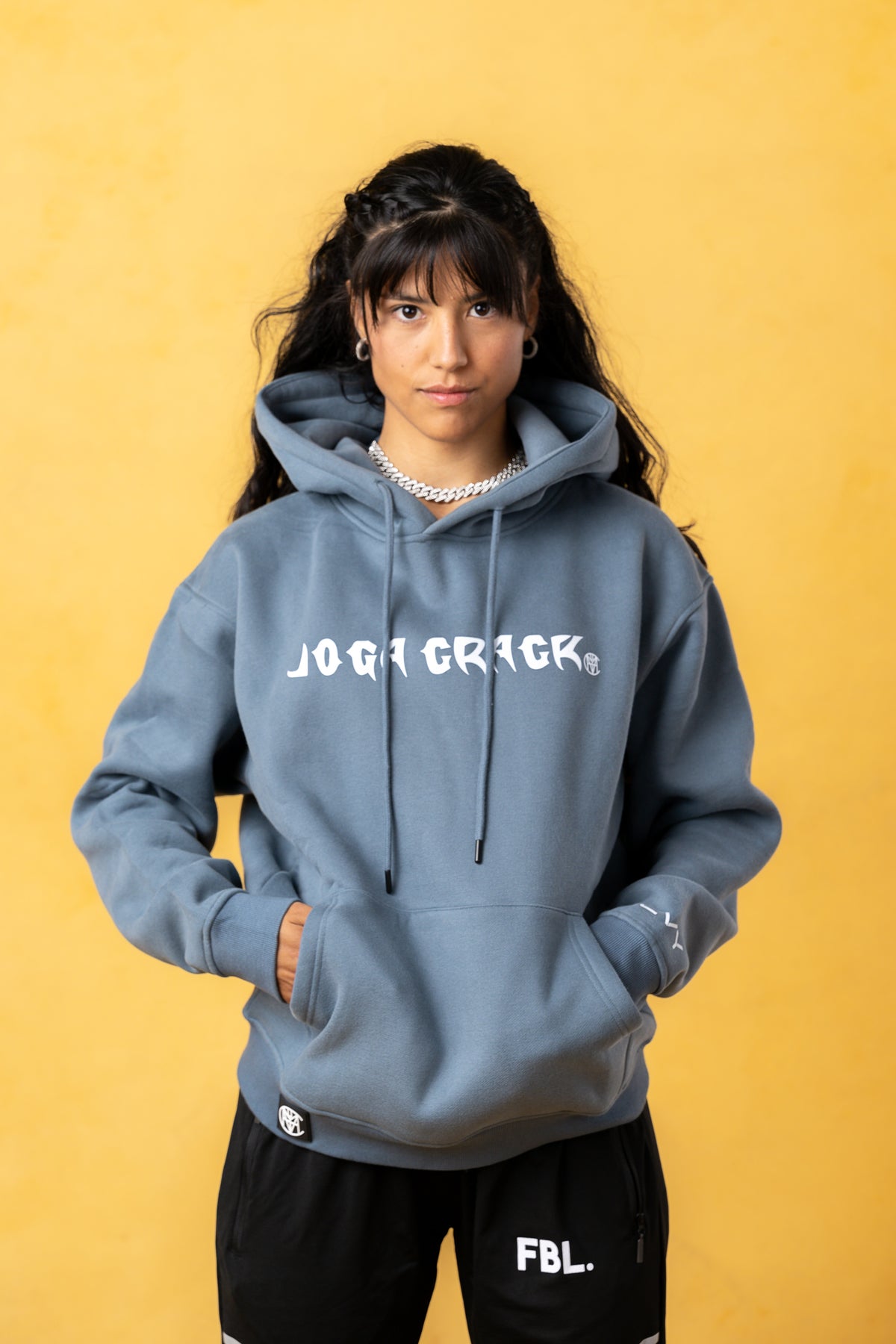 Joga Crack Women Blue Hoodie, product photo 3