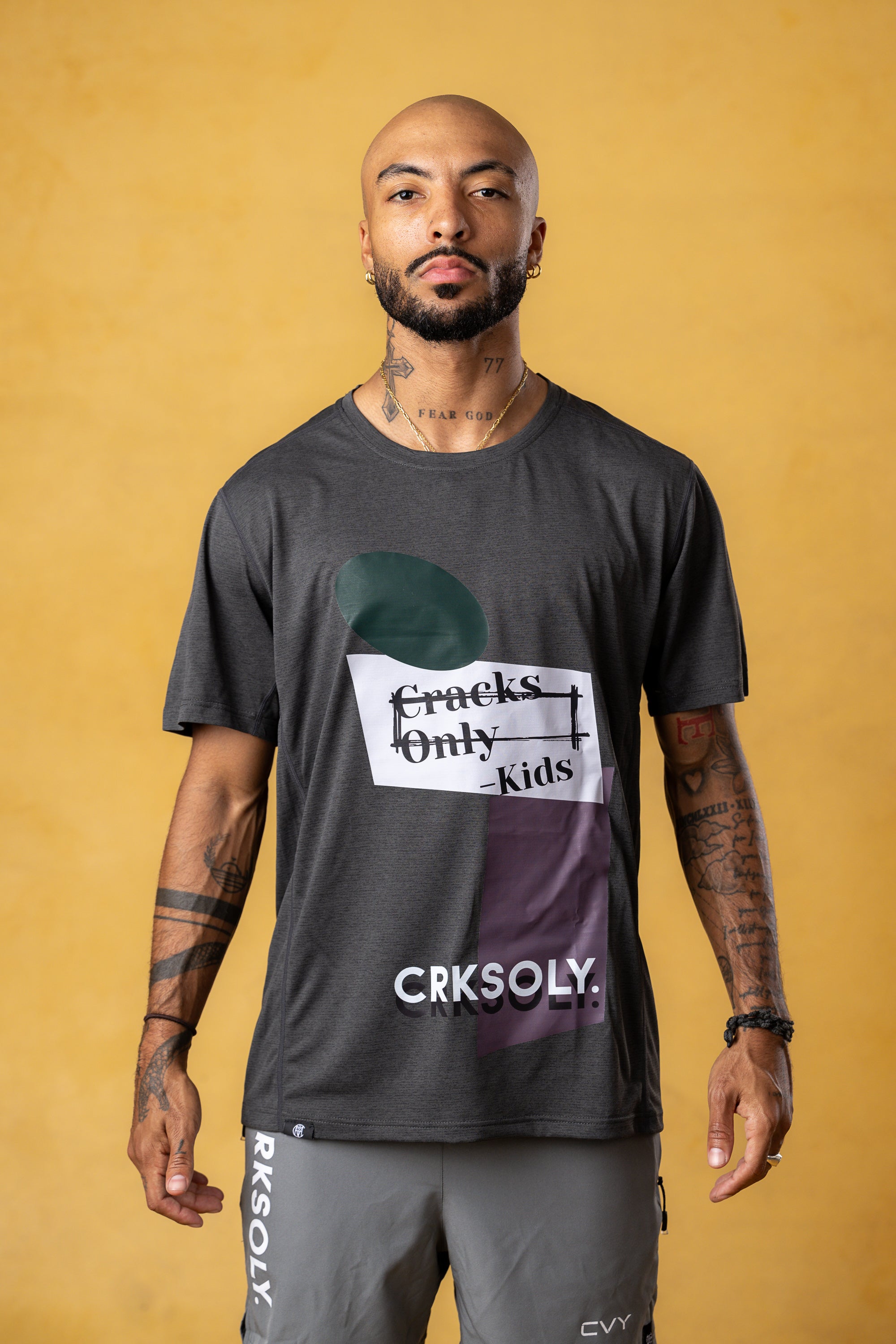 CRKSOLY. Men 'Cracks Only, Kids' Training Tee, product photo 8