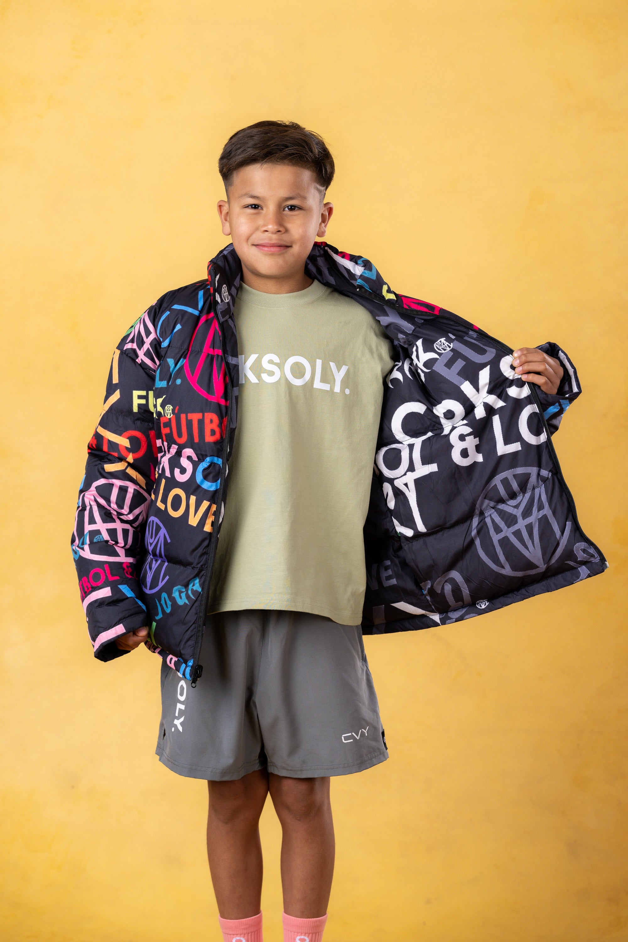 CRKSOLY. Youth Reverse Monogram Puffer Jacket, product photo 14