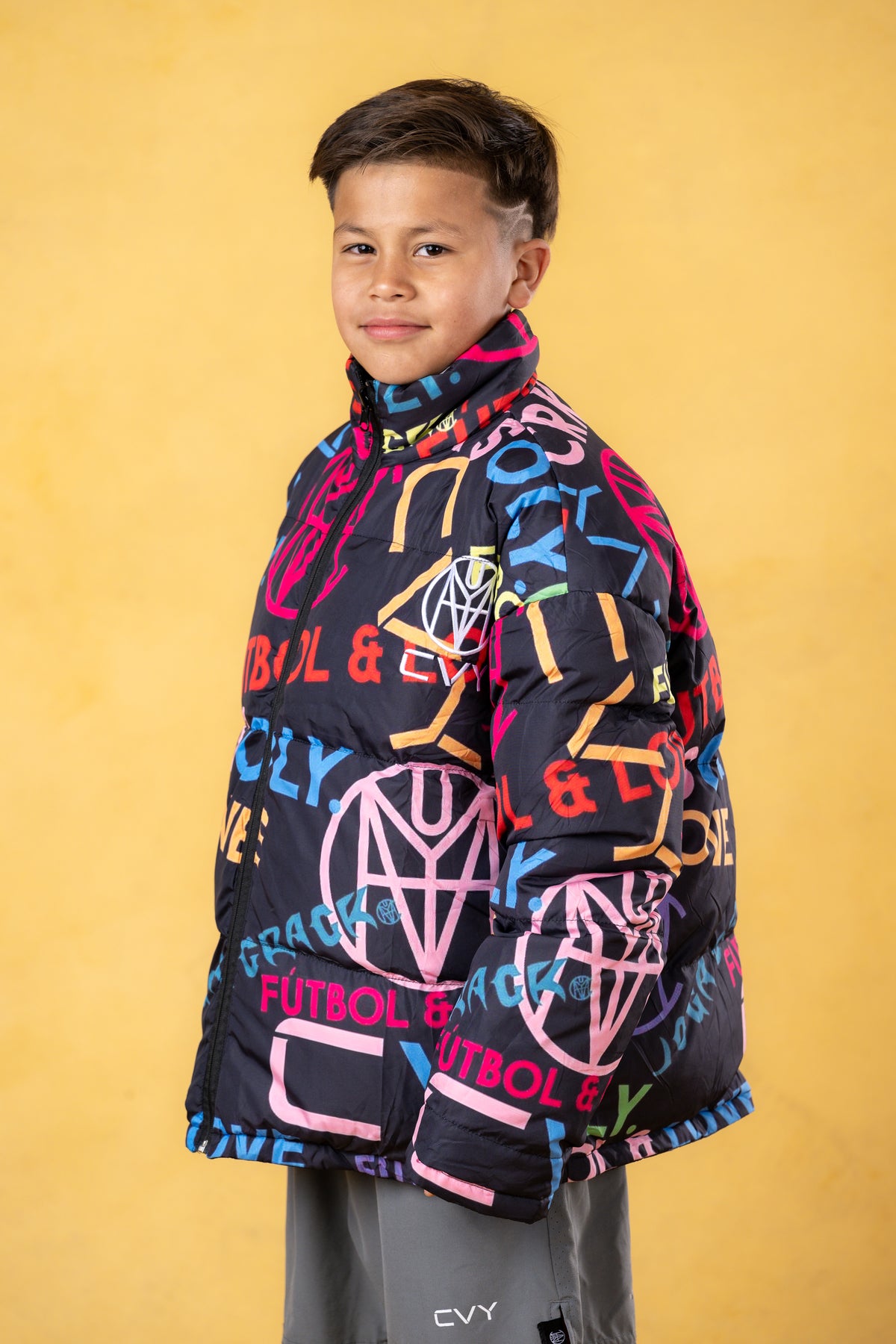 CRKSOLY. Youth Reverse Monogram Puffer Jacket, product photo 17