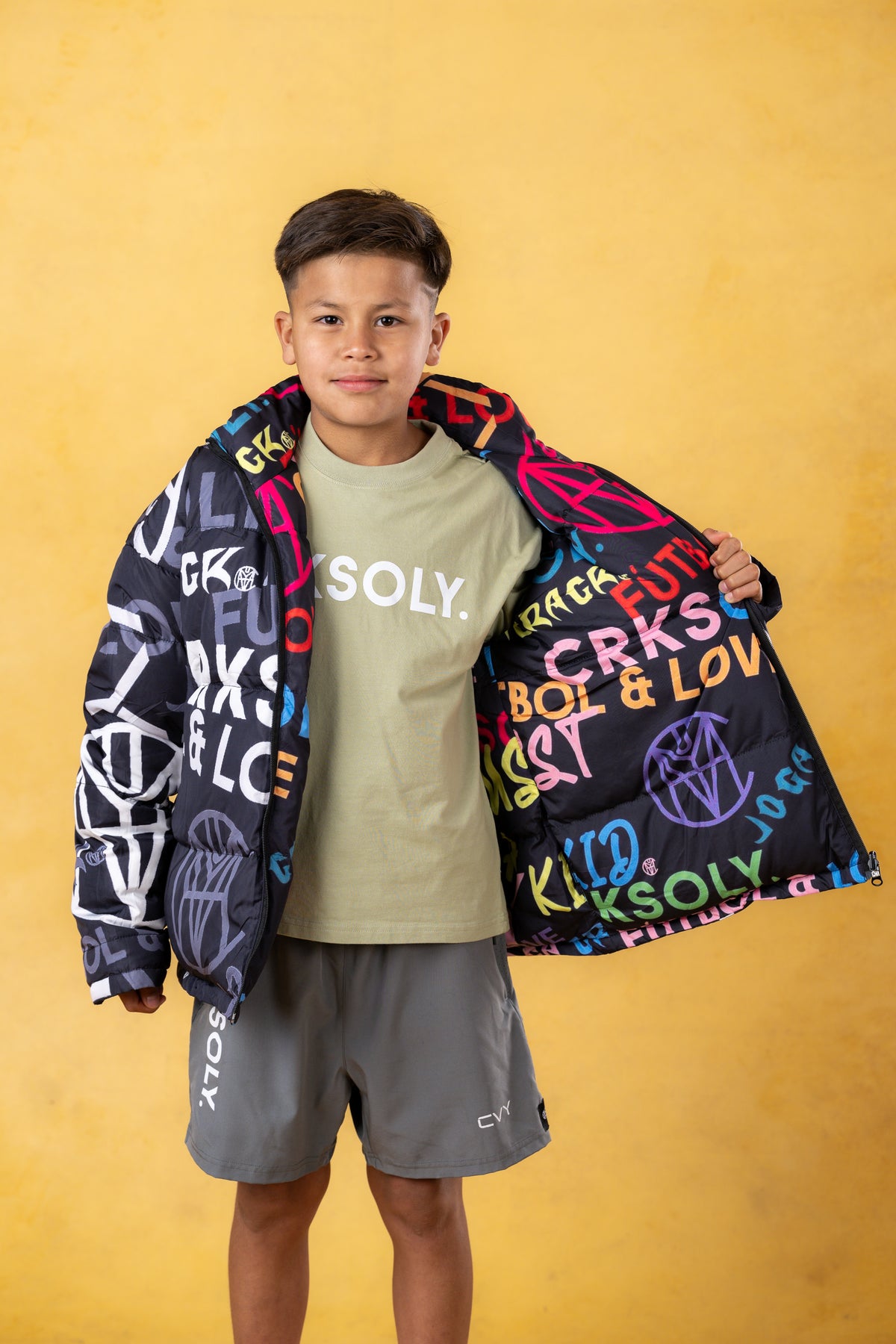 CRKSOLY. Youth Reverse Monogram Puffer Jacket, product photo 8