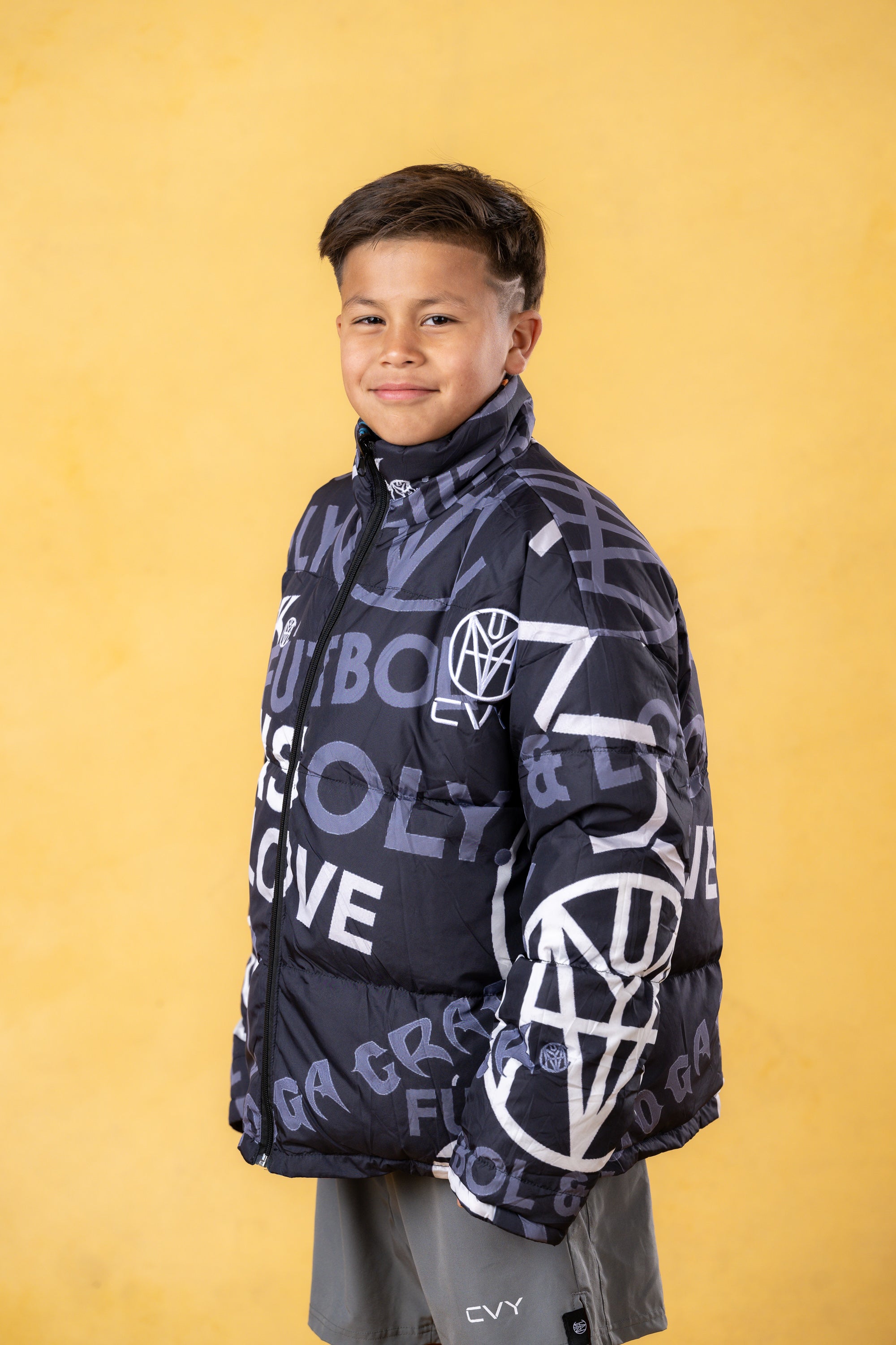 CRKSOLY. Youth Reverse Monogram Puffer Jacket, product photo 3