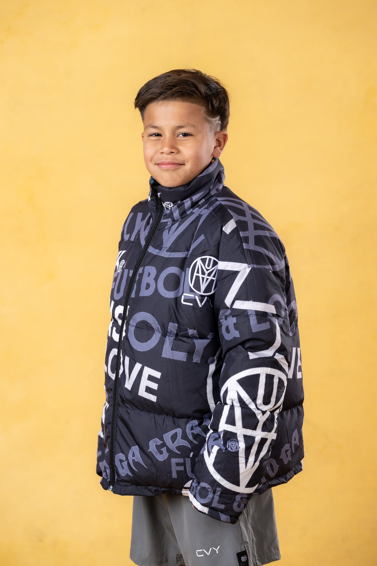 CRKSOLY. Youth Reverse Monogram Puffer Jacket, product photo 3
