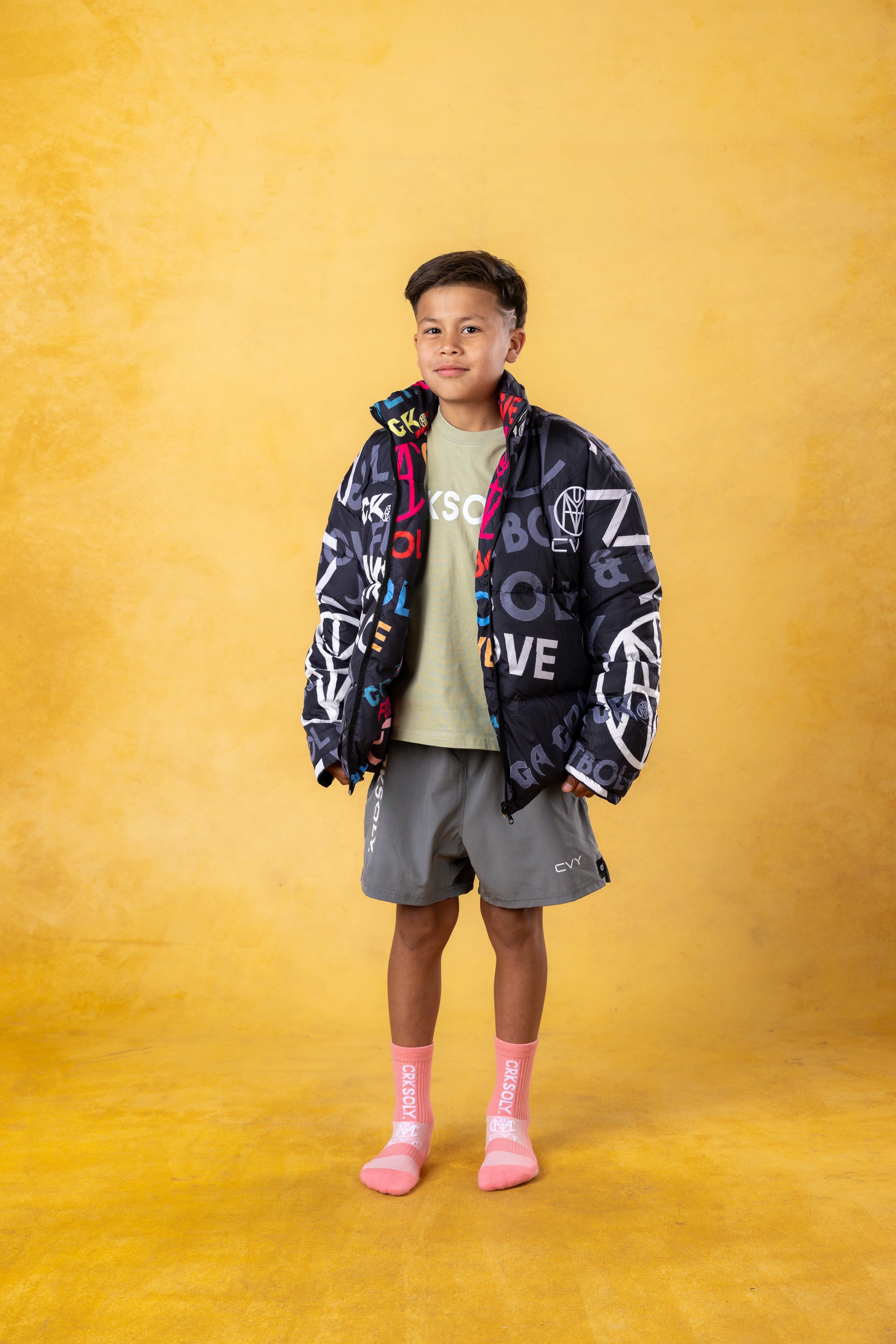CRKSOLY. Youth Reverse Monogram Puffer Jacket, product photo 5