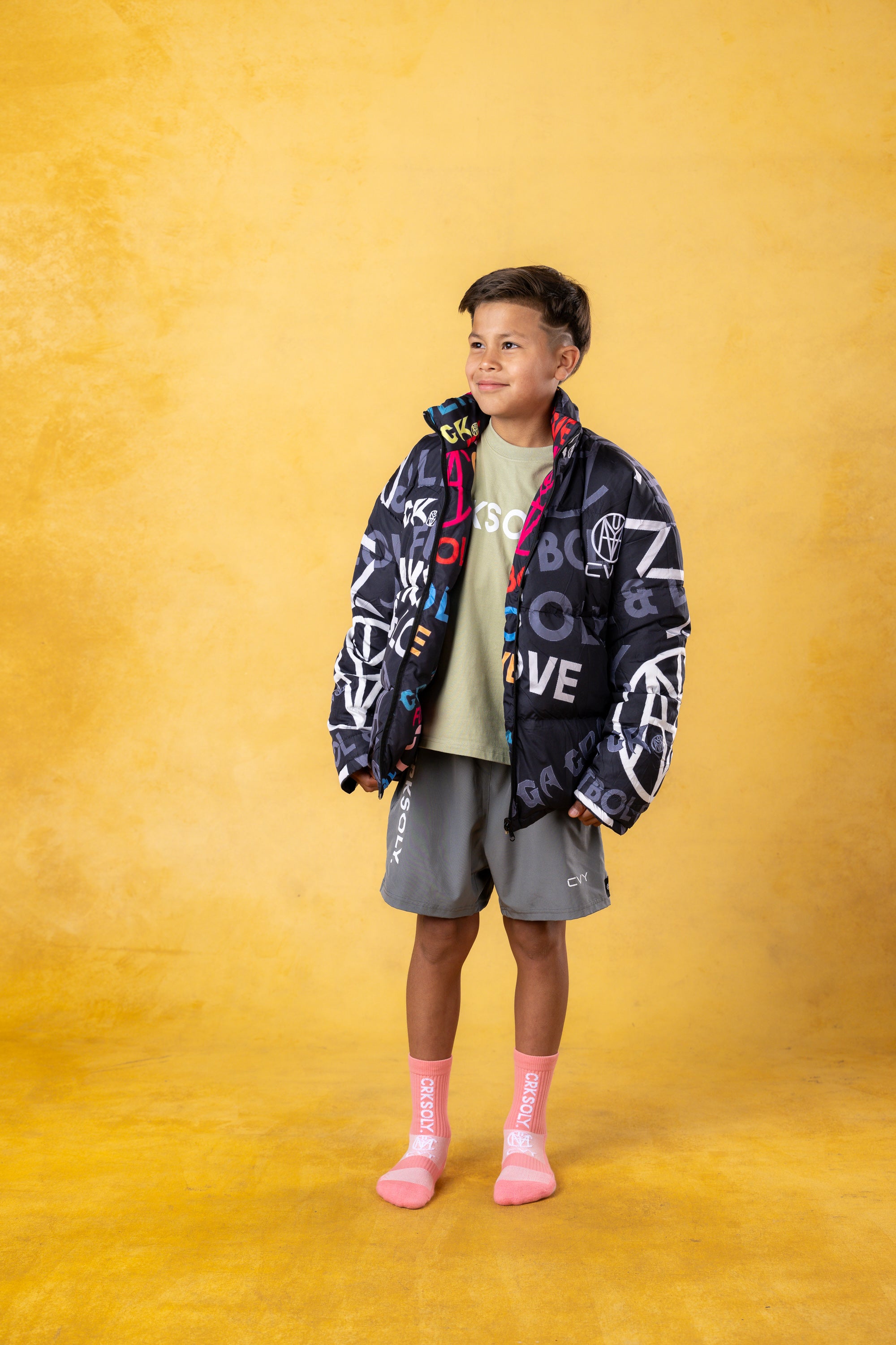 CRKSOLY. Youth Reverse Monogram Puffer Jacket, product photo 4