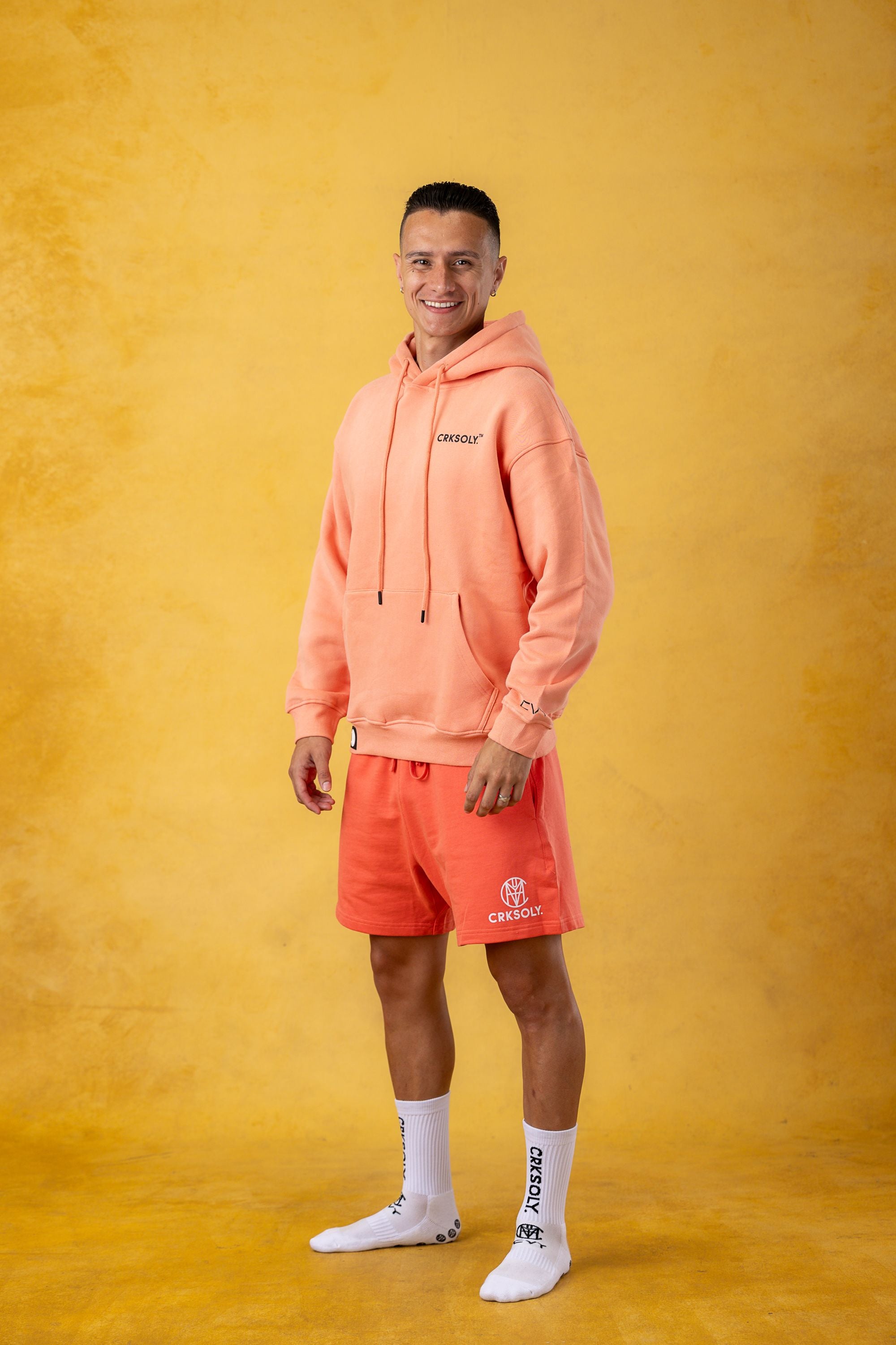 CRKSOLY. Men Coral Cotton Sweat Shorts, product photo 6
