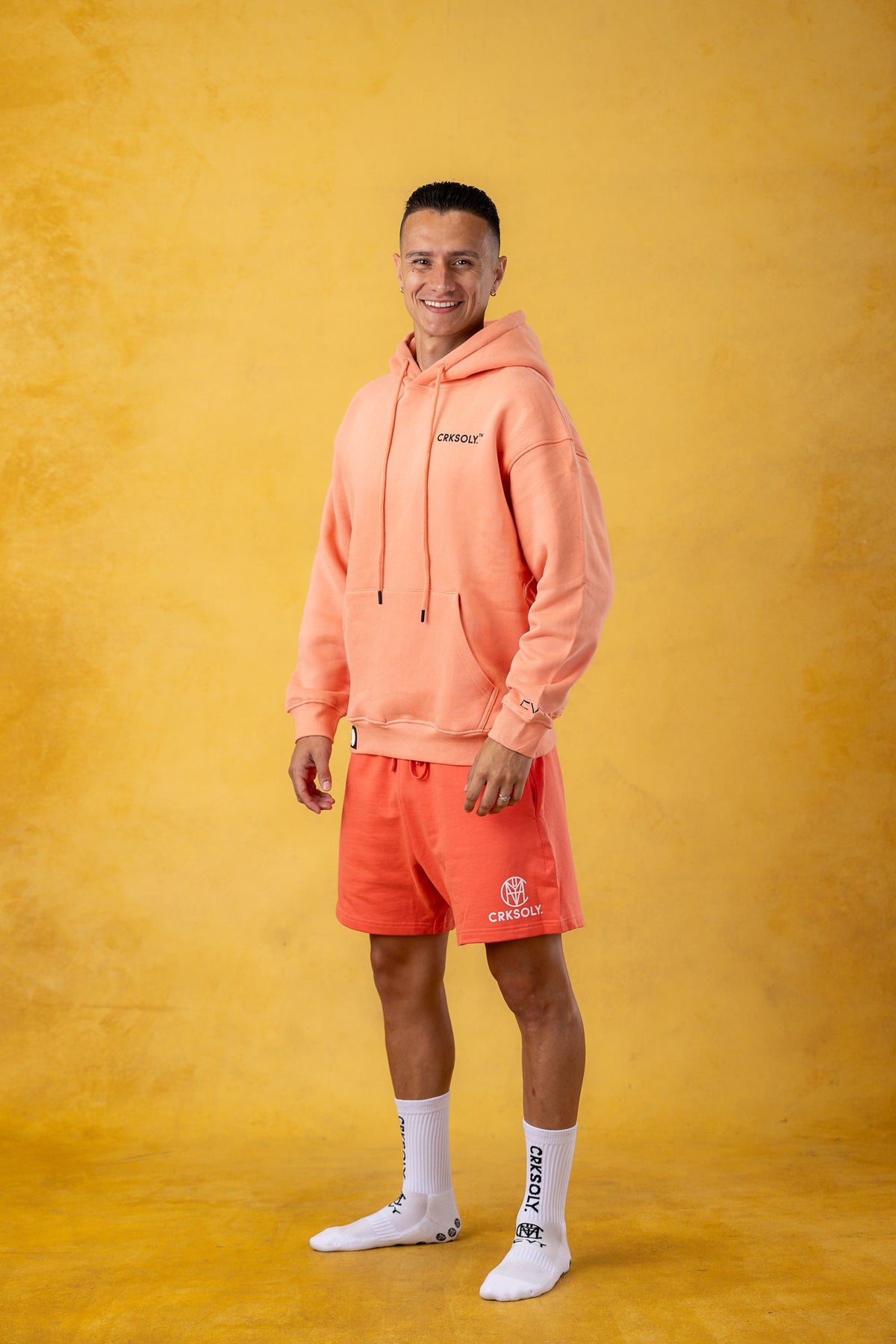 CRKSOLY. Men Coral Cotton Sweat Shorts, product photo 6