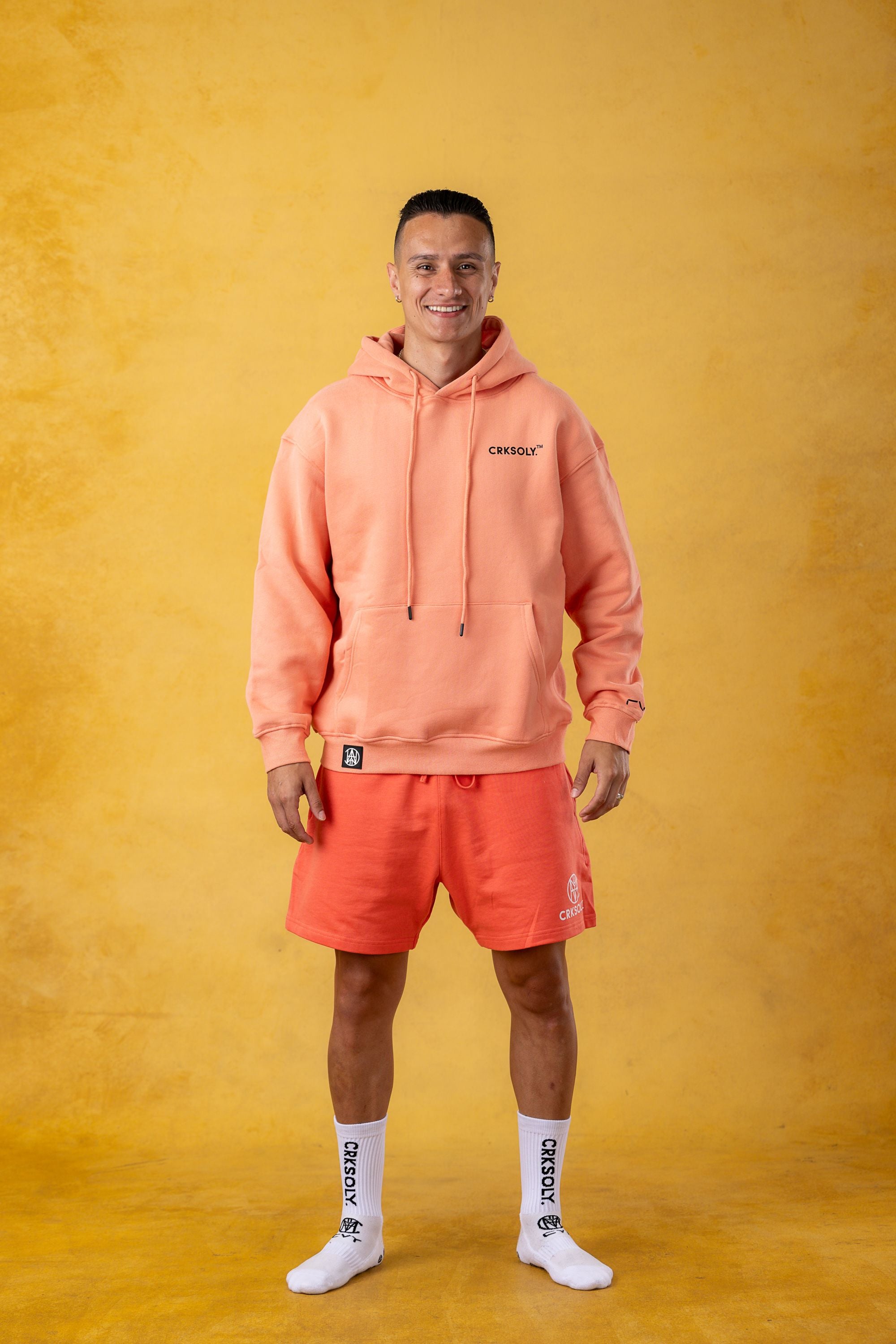 CRKSOLY. Men Coral Cotton Sweat Shorts, product photo 3