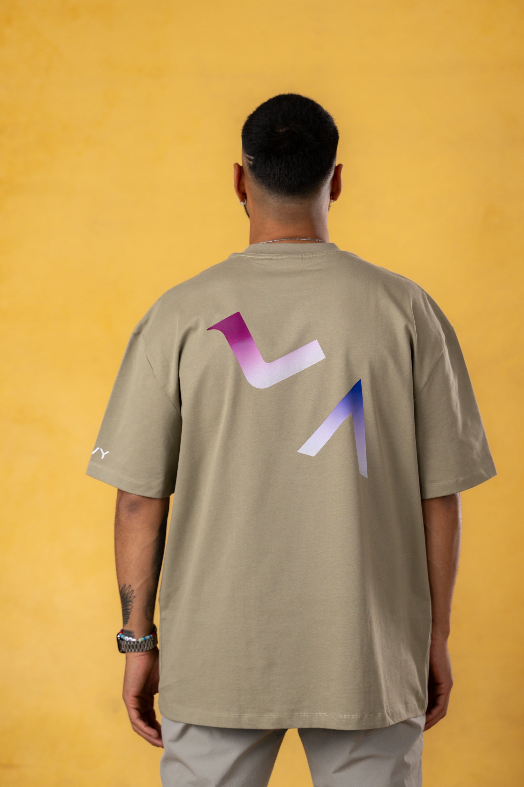 CVYLA Men Olive Oversize Tee, product photo 7