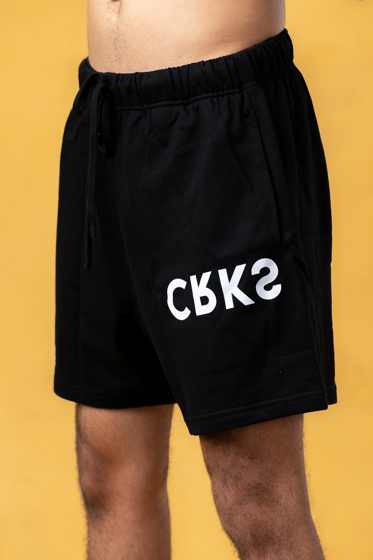 CRKSOLY. Black Cotton Sweat Shorts, product photo 2
