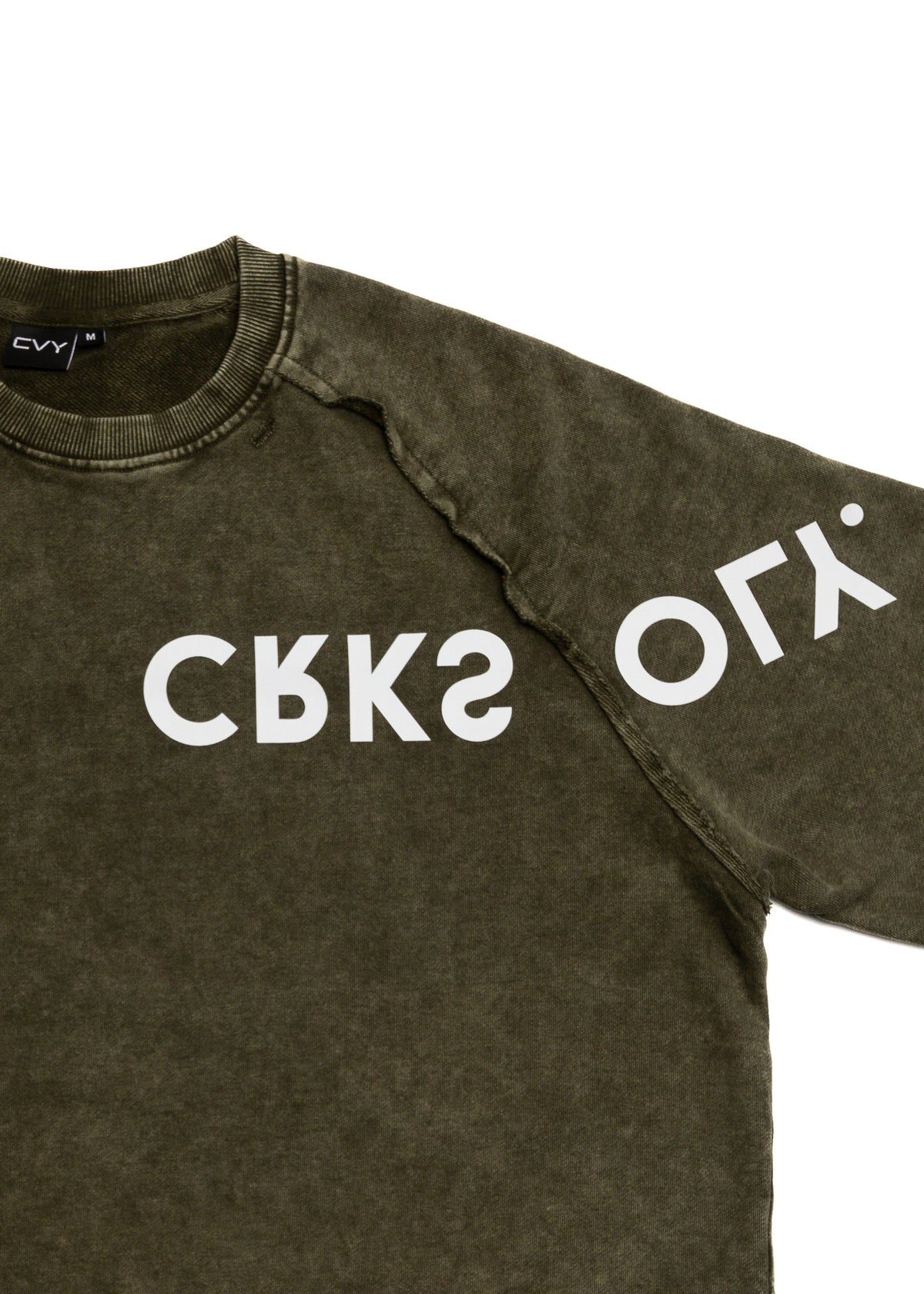 CRKSOLY. Men x CVYLA Green Oversize Tee, product photo 4