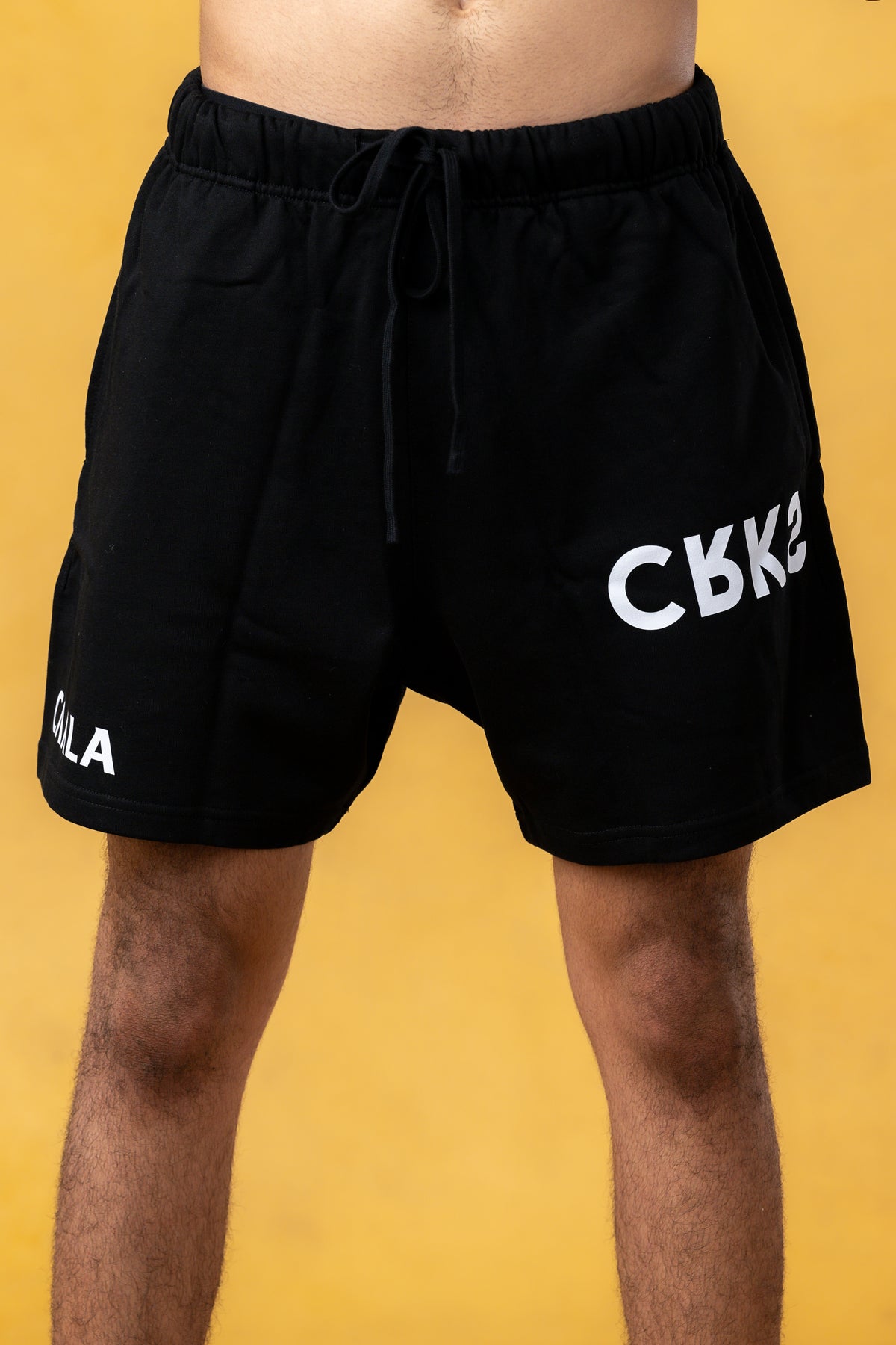 CRKSOLY. Black Cotton Sweat Shorts, product photo 1