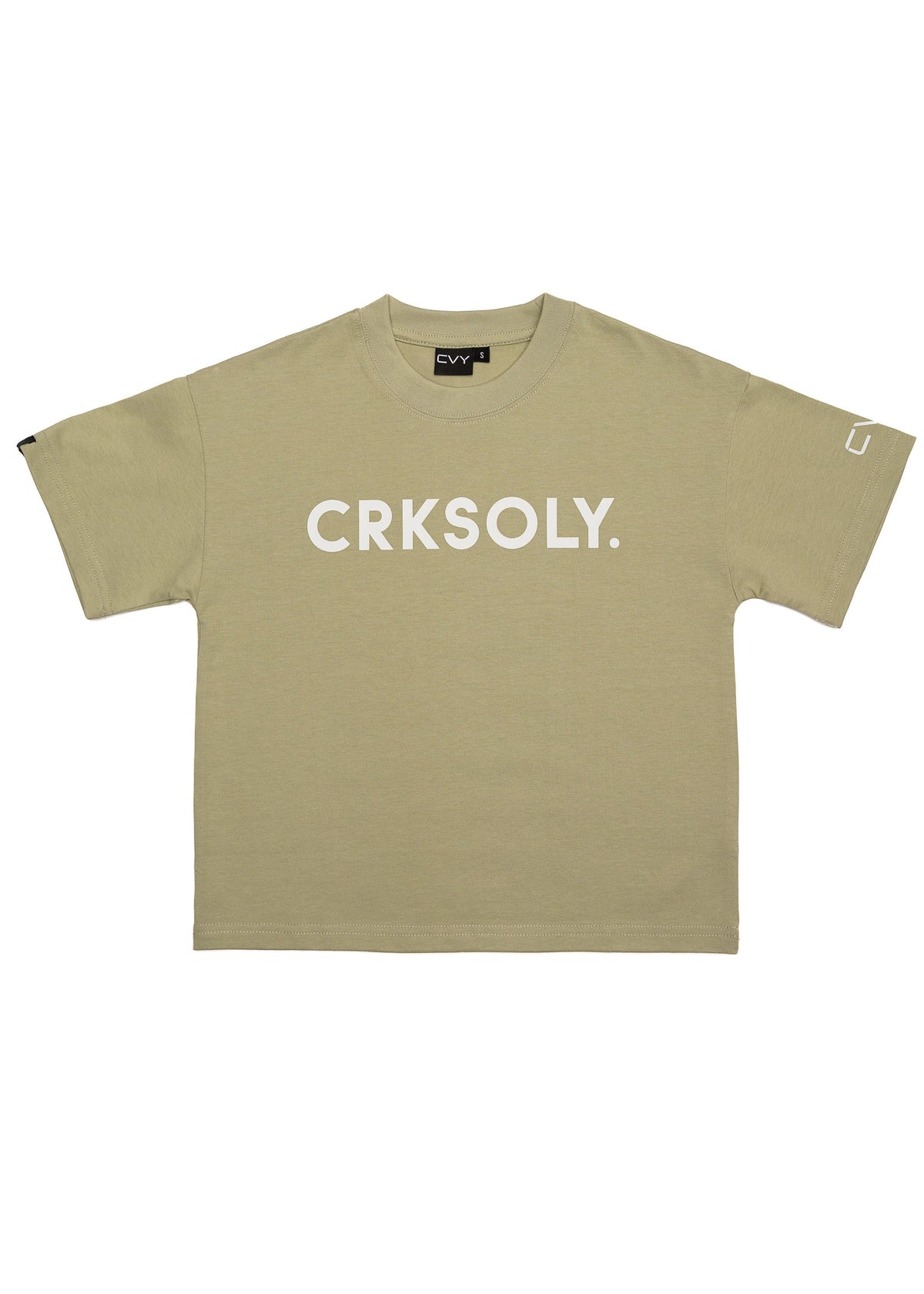 CRKSOLY. Youth Olive Green Streetwear Tee, product photo 2