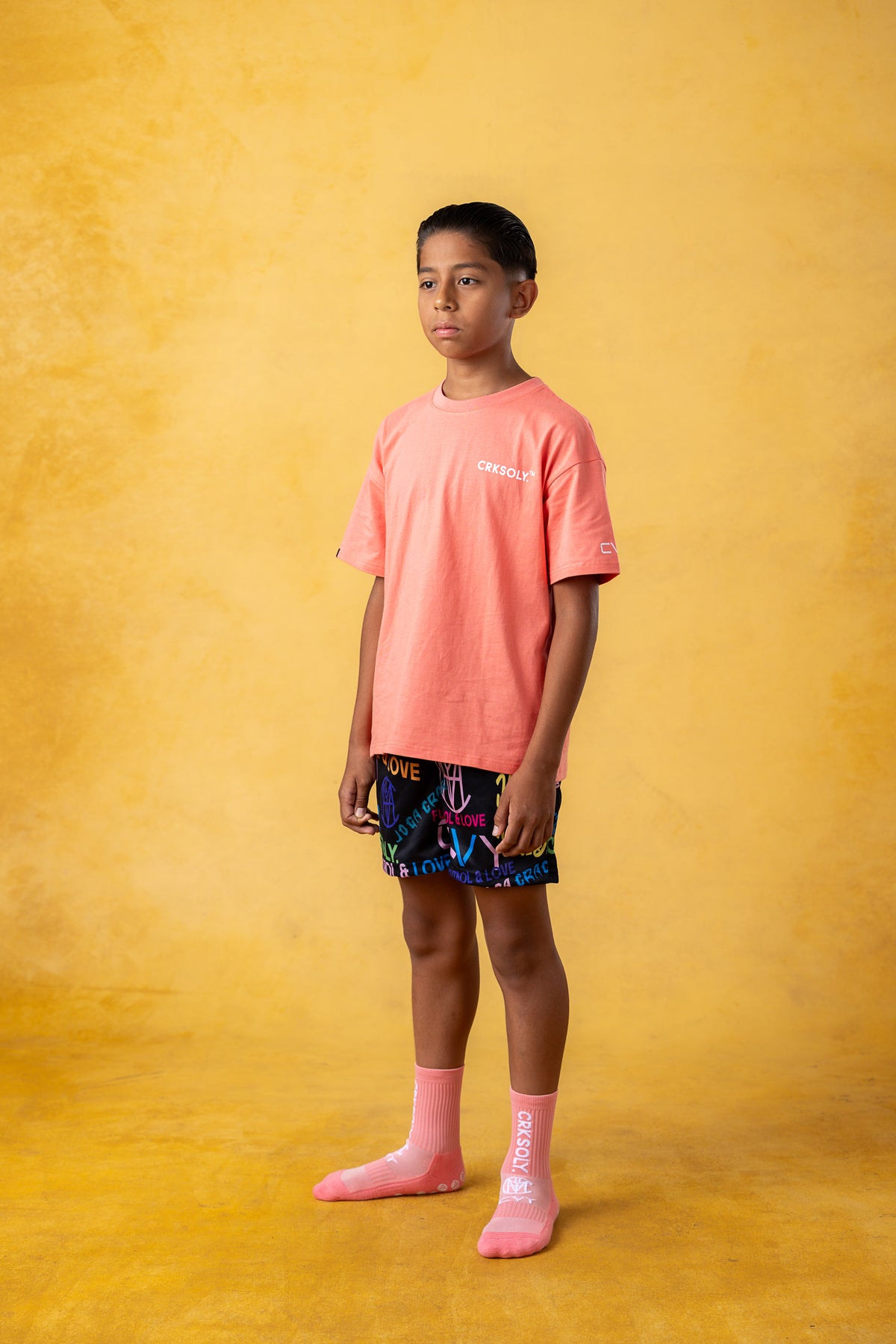 CRKSOLY. Youth Coral Streetwear Tee, product photo 3