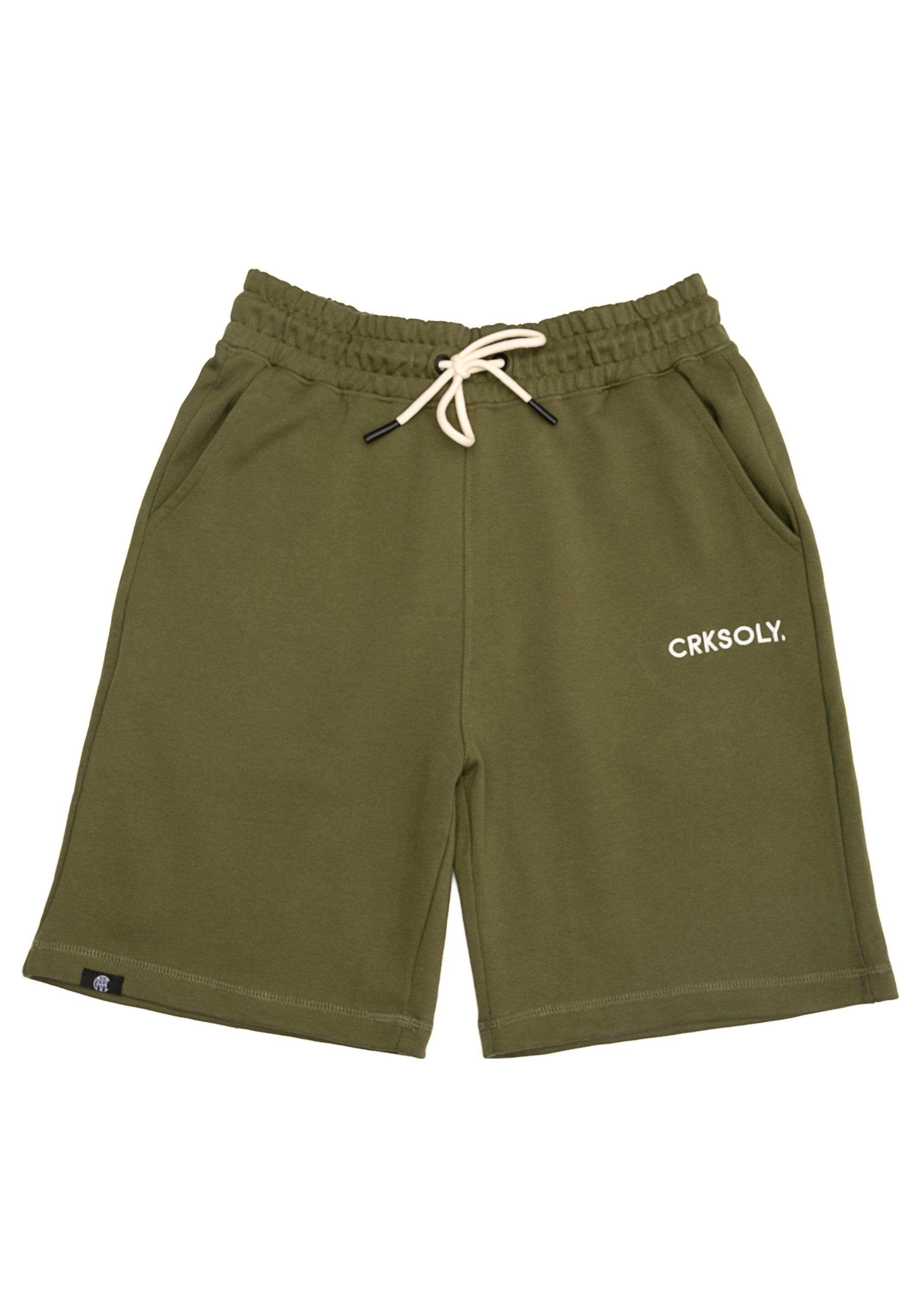 CRKSOLY. Men Military Green Cotton Sweatshort, product photo 2
