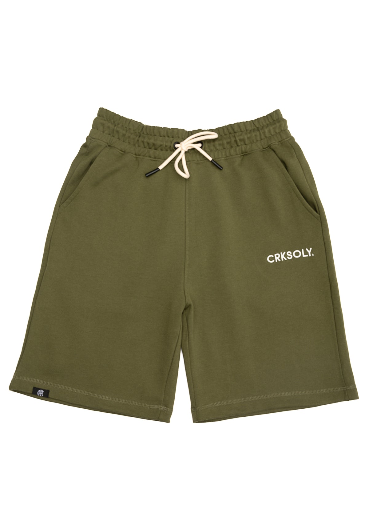 CRKSOLY. Men Military Green Cotton Sweatshort, product photo 2