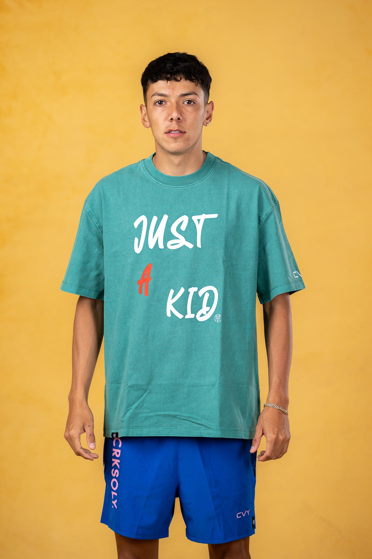 Just A Kid Green Tee, product photo 1