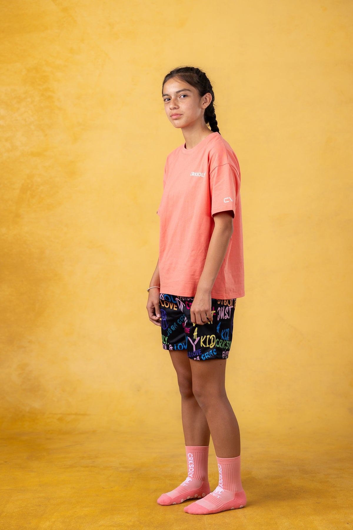CRKSOLY. Youth Coral Streetwear Tee, product photo 5