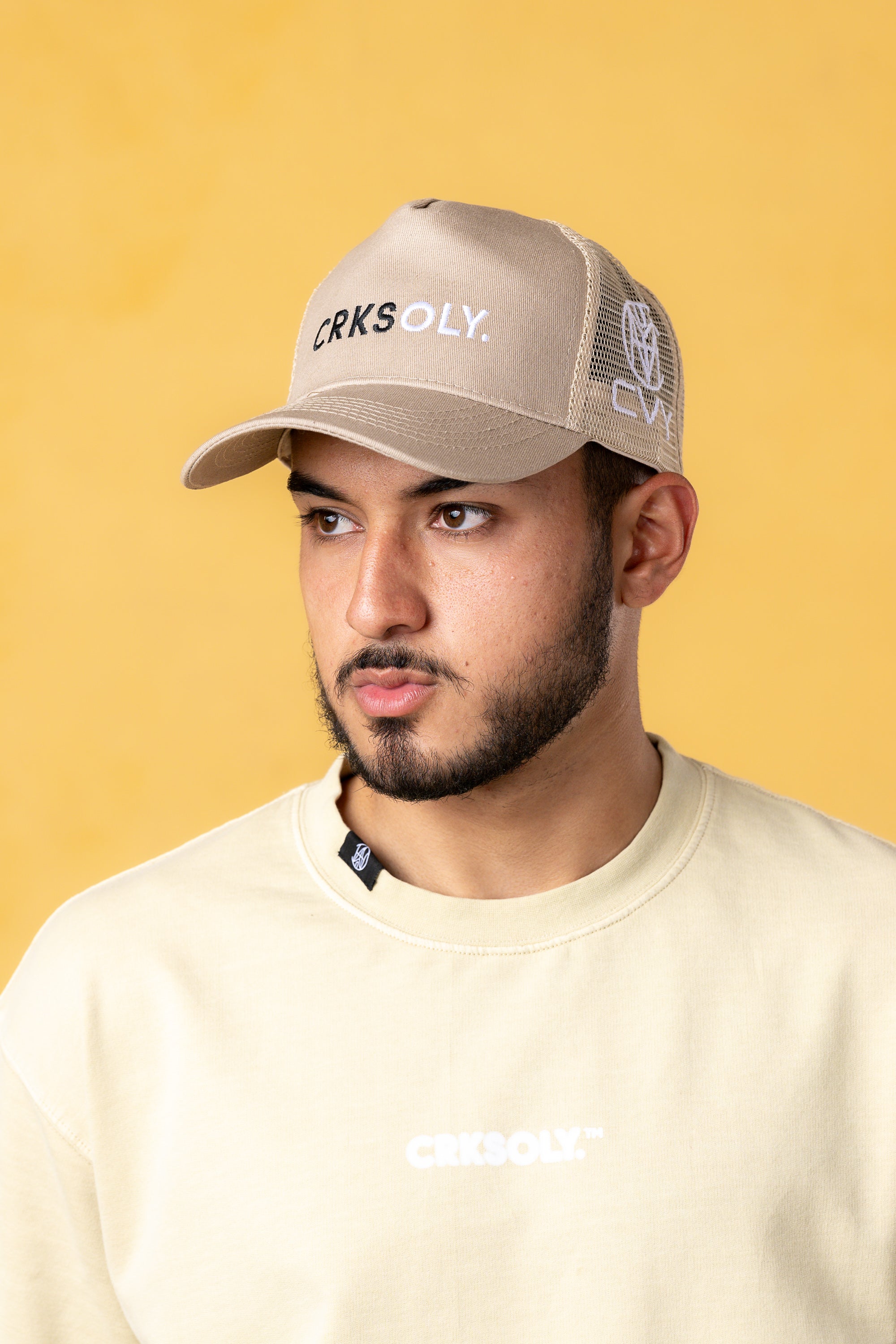 CRKSOLY. Tan SnapBack Hat, product photo 4