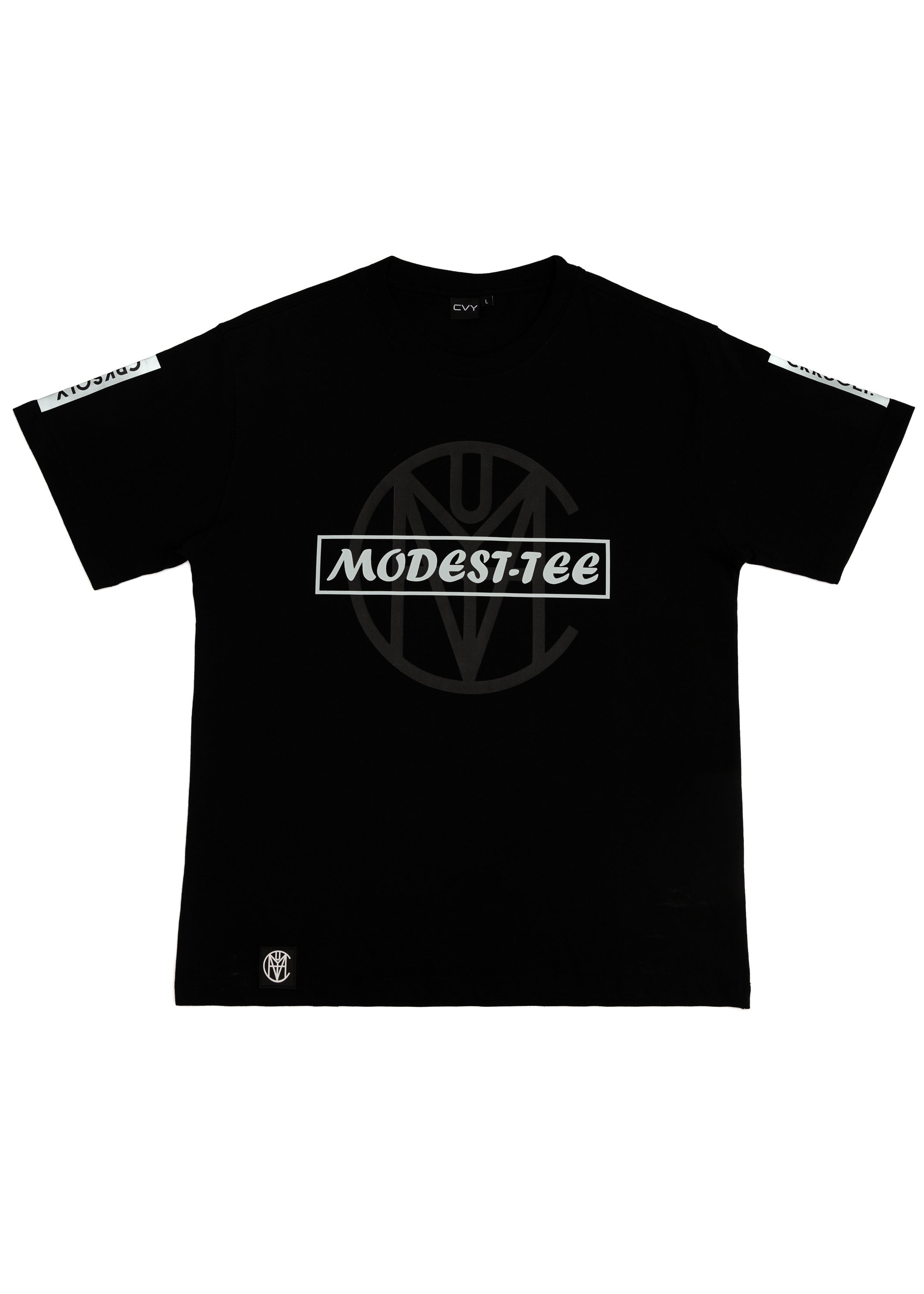CRKSOLY. Men Black and Teal Modest-Tee, product photo 2