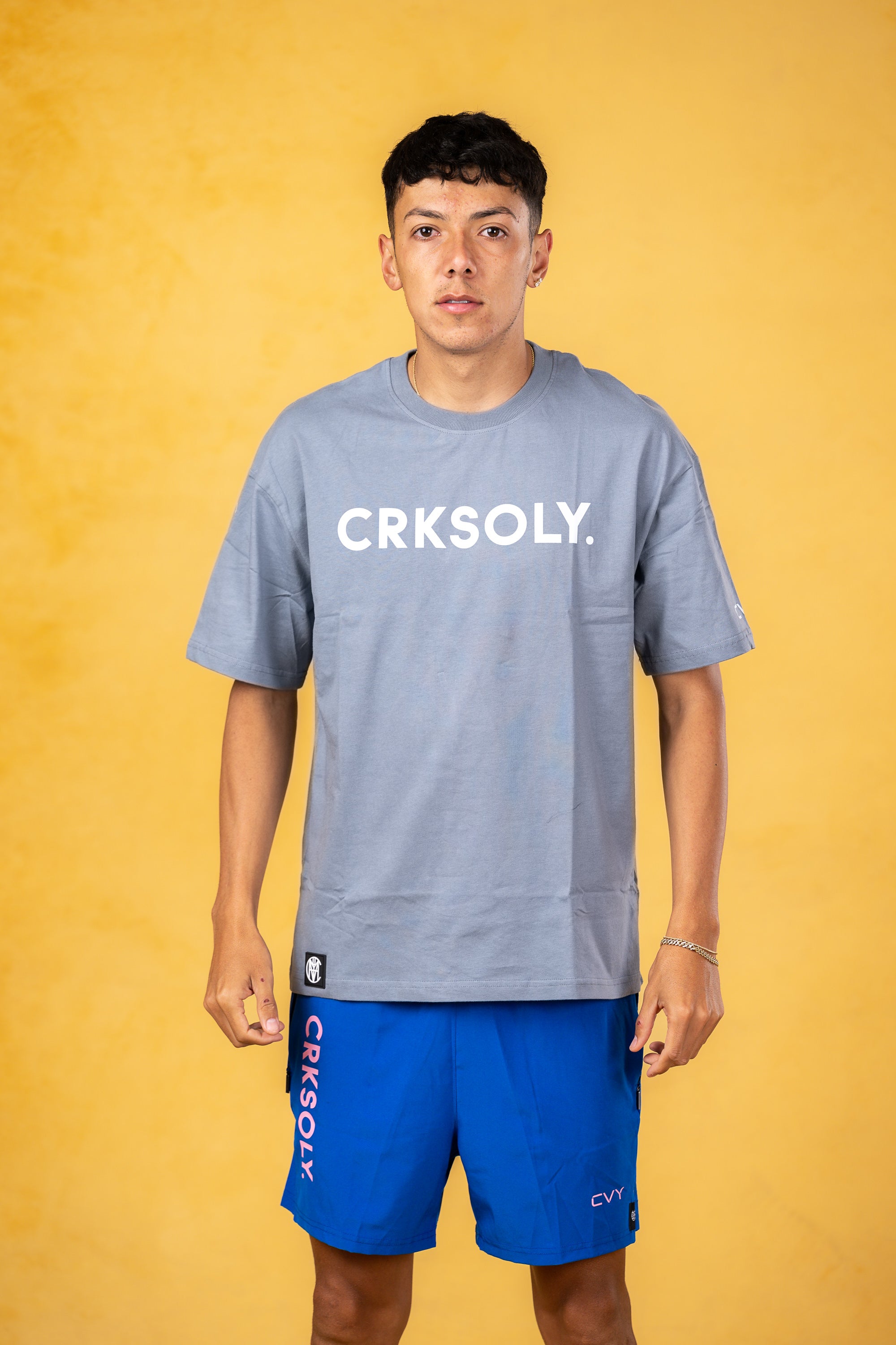 CRKSOLY. Men Blue Cotton Tee, product photo 1