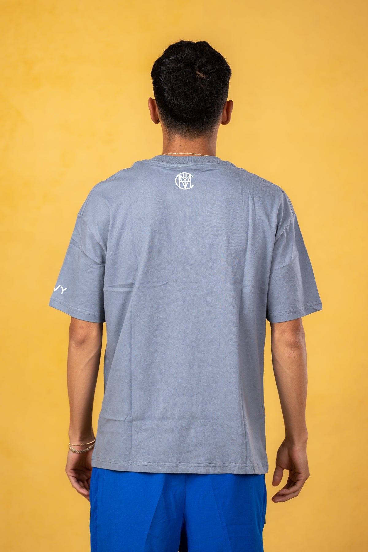 CRKSOLY. Men Blue Cotton Tee, product photo 7