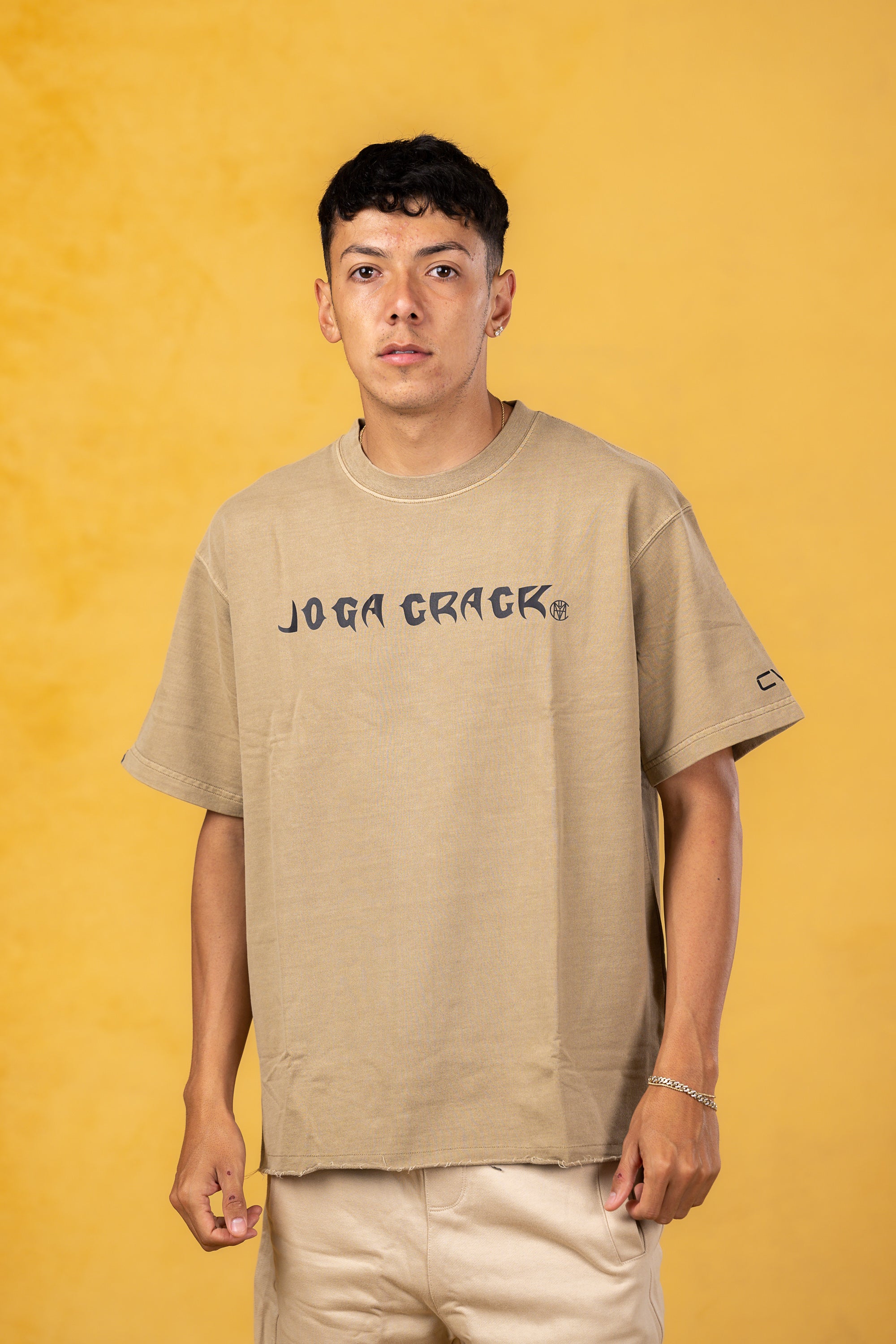 Men Joga Crack Brown Oversize Tee, product photo 1