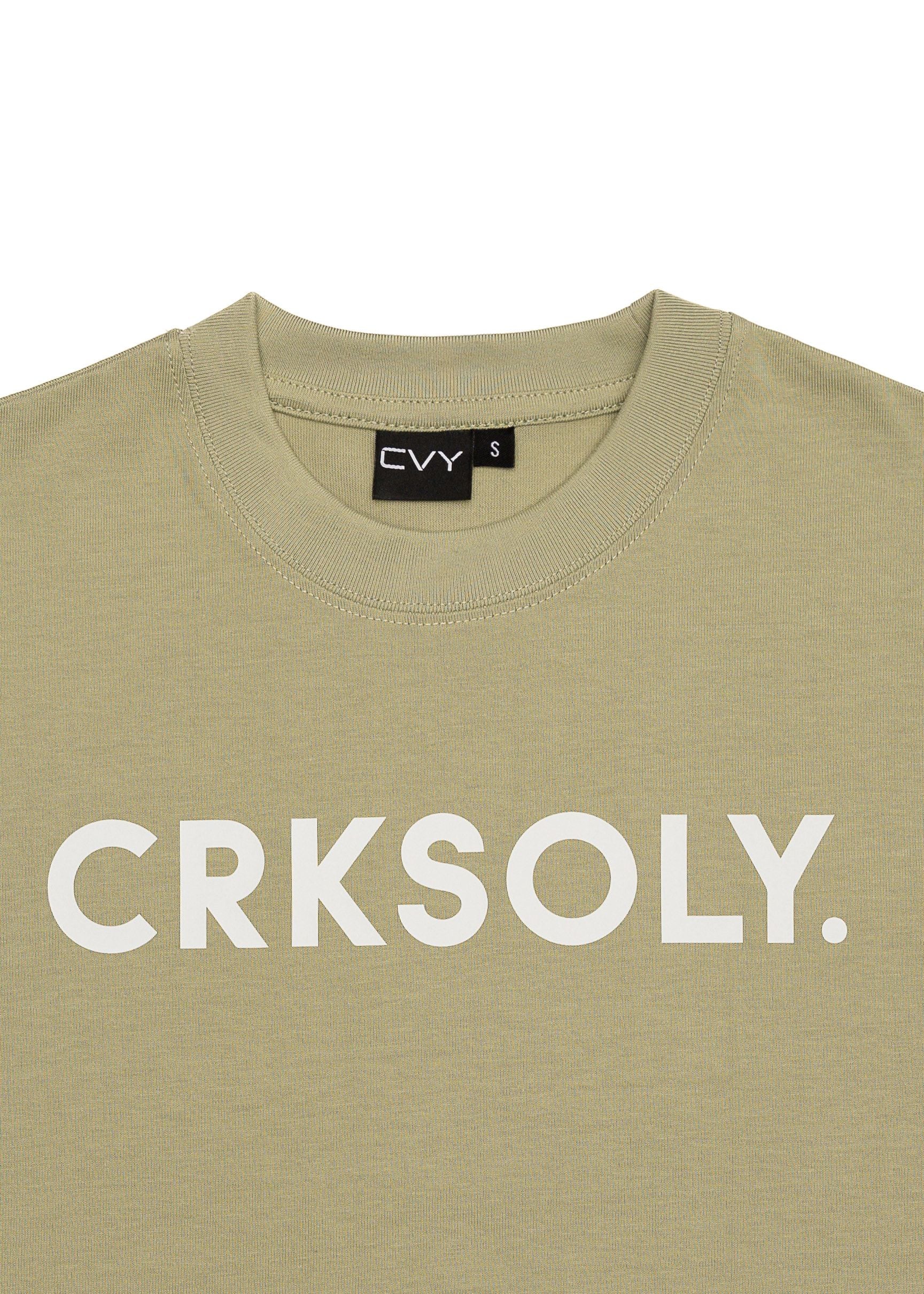 CRKSOLY. Youth Olive Green Streetwear Tee, product photo 5
