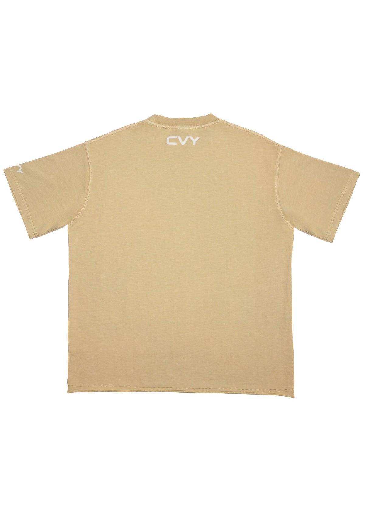 CRKSOLY. Men Oversize Cream Blur Cotton Tee, product photo 6