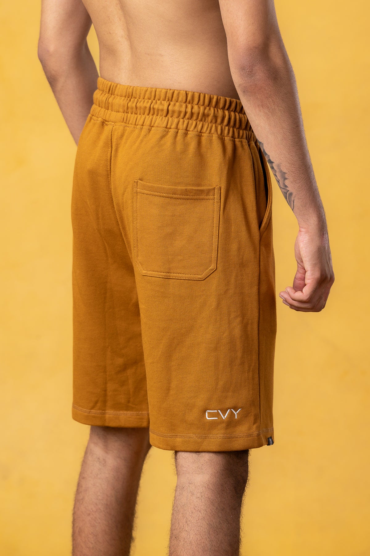 CRKSOLY. Men Brown Cotton Sweatshort, product photo 6