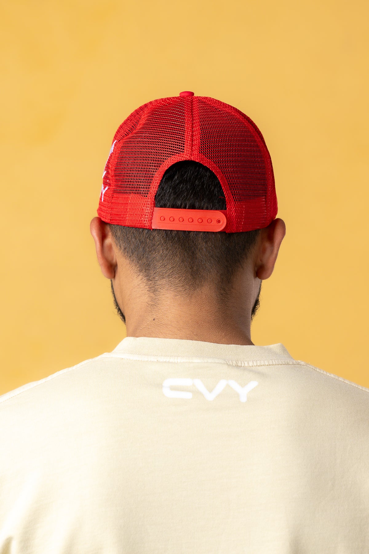 CRKSOLY. Red Blur SnapBack Hat, product photo 7
