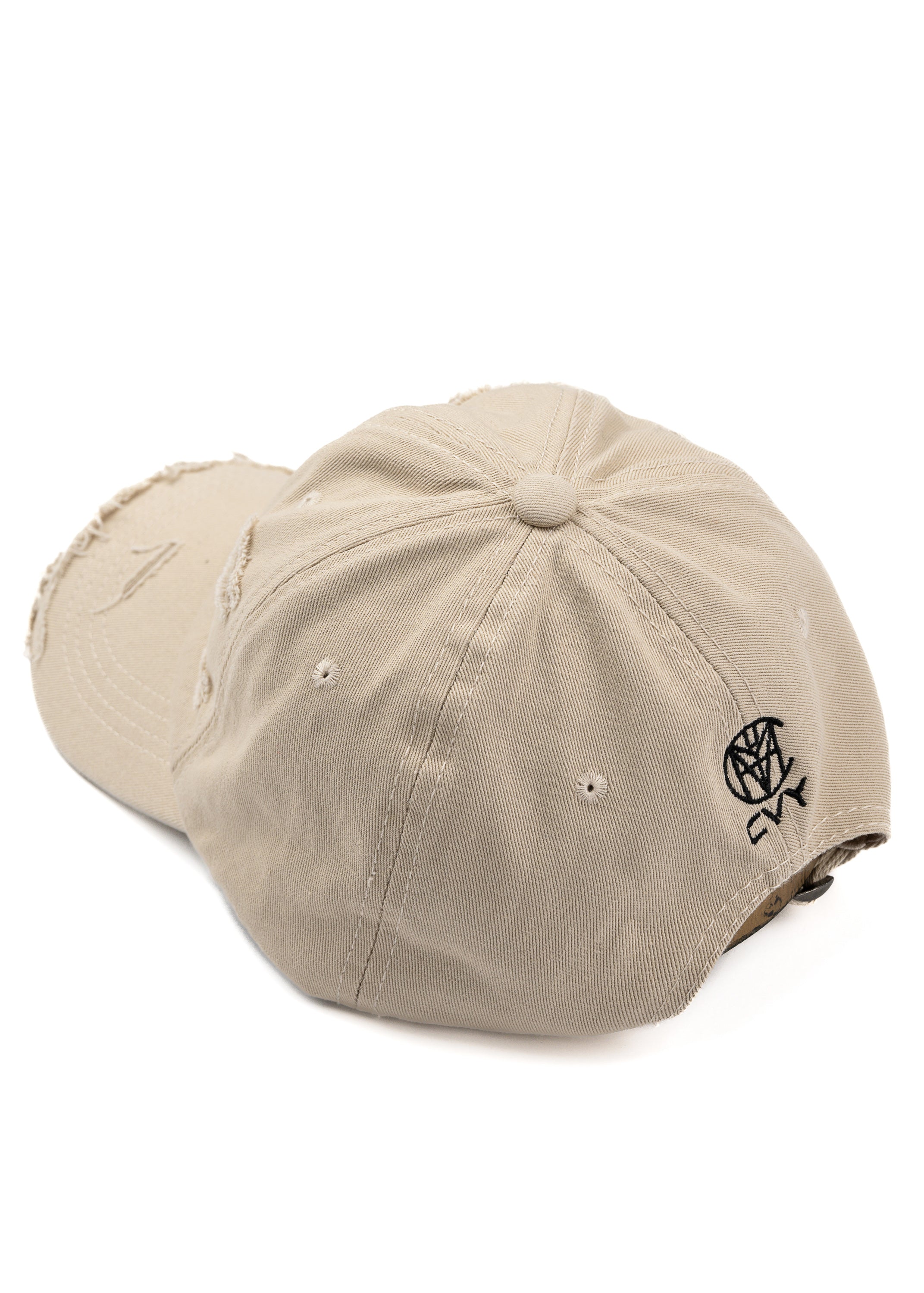 CRKSOLY. Ripped Tan Dad Hat, product photo 6