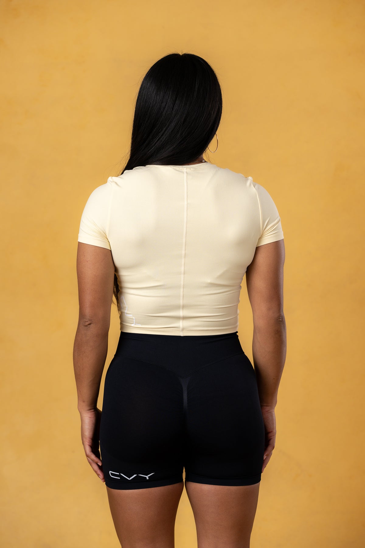 CRKSOLY. Women Yellow Silk Training Top, product photo 7