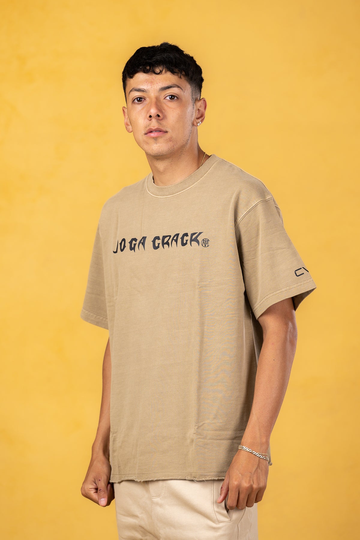 Men Joga Crack Brown Oversize Tee, product photo 3